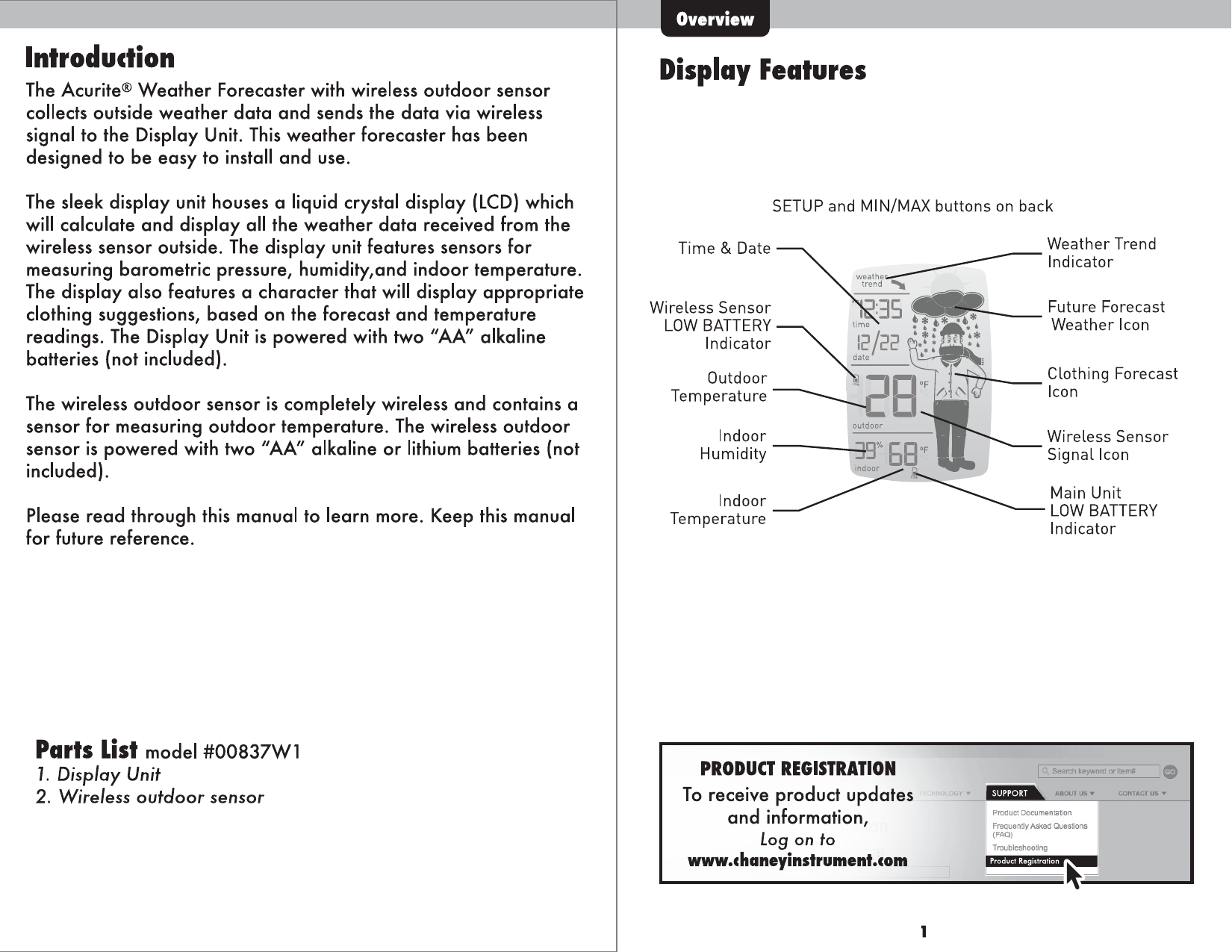 Page 2 of 5 - Acu-Rite Acu-Rite-Acu-Rite-Weather-Radio-00837Wi-Users-Manual- INST11_00837W1_FA  Acu-rite-acu-rite-weather-radio-00837wi-users-manual