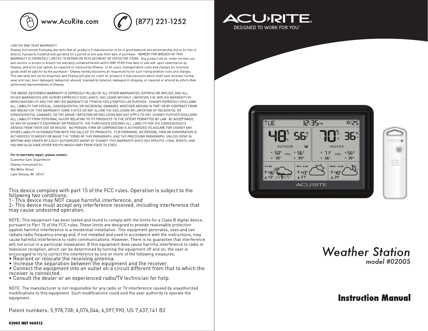 Page 1 of 8 - Acu-Rite Acu-Rite-Acu-Rite-Weather-Radio-2005-Users-Manual- 02005-instructions  Acu-rite-acu-rite-weather-radio-2005-users-manual