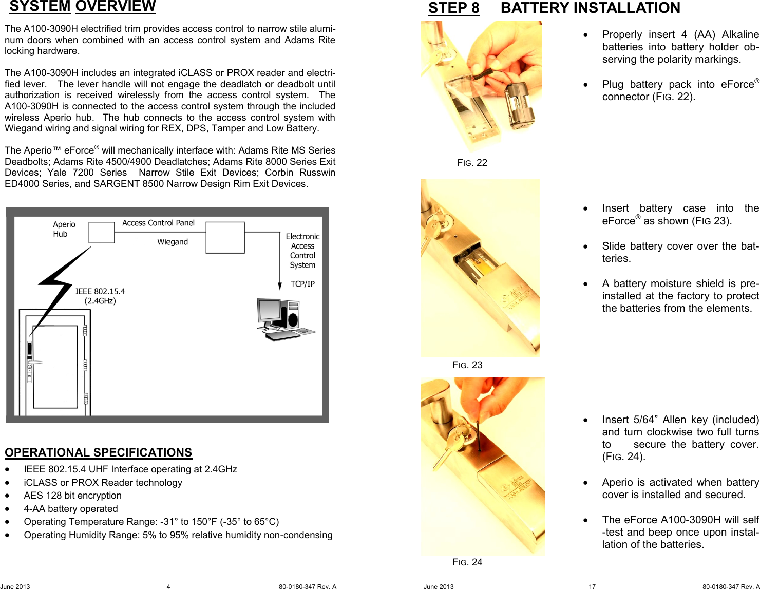 Page 4 of 10 - Adams Rite  A100-3090 Owner's Manual & Installation Instructions A100-3090H 80-0180-347 A
