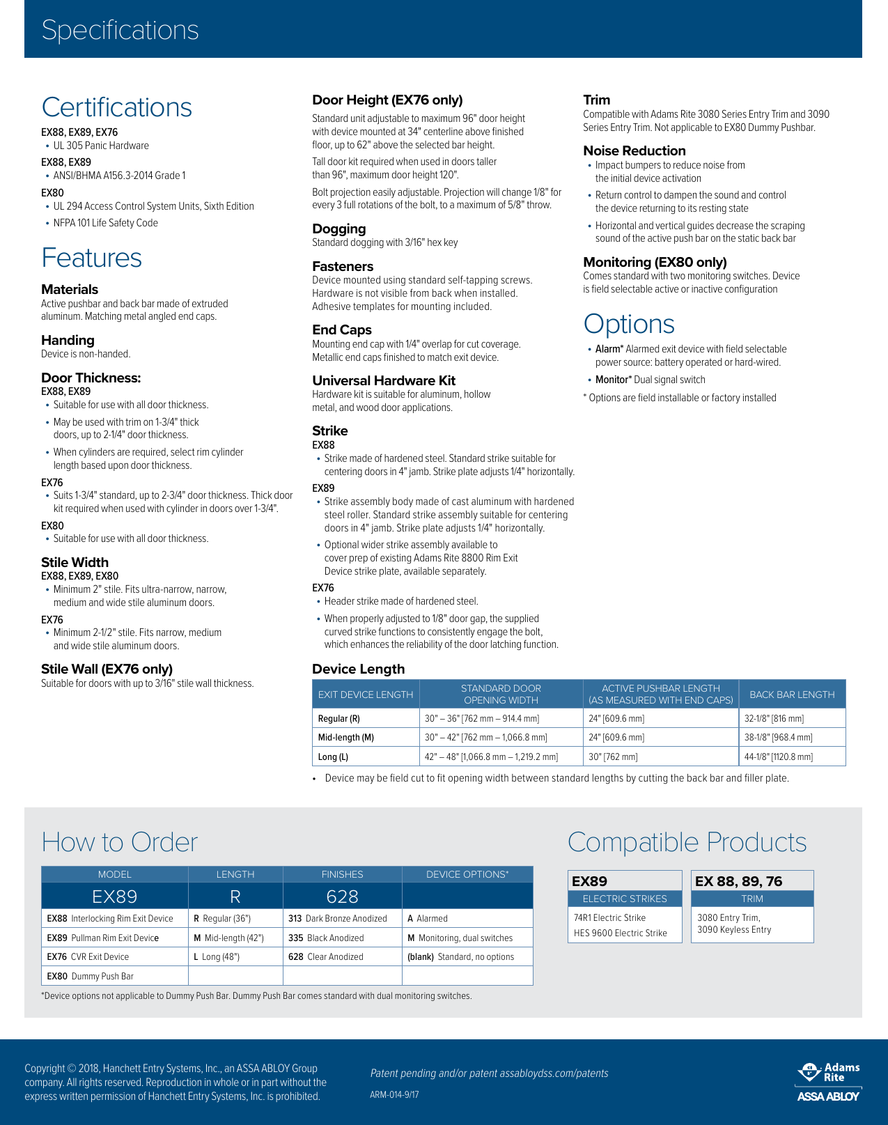 Page 2 of 2 - Adams Rite  EX Series Sell Sheet AR Sellsheet R4