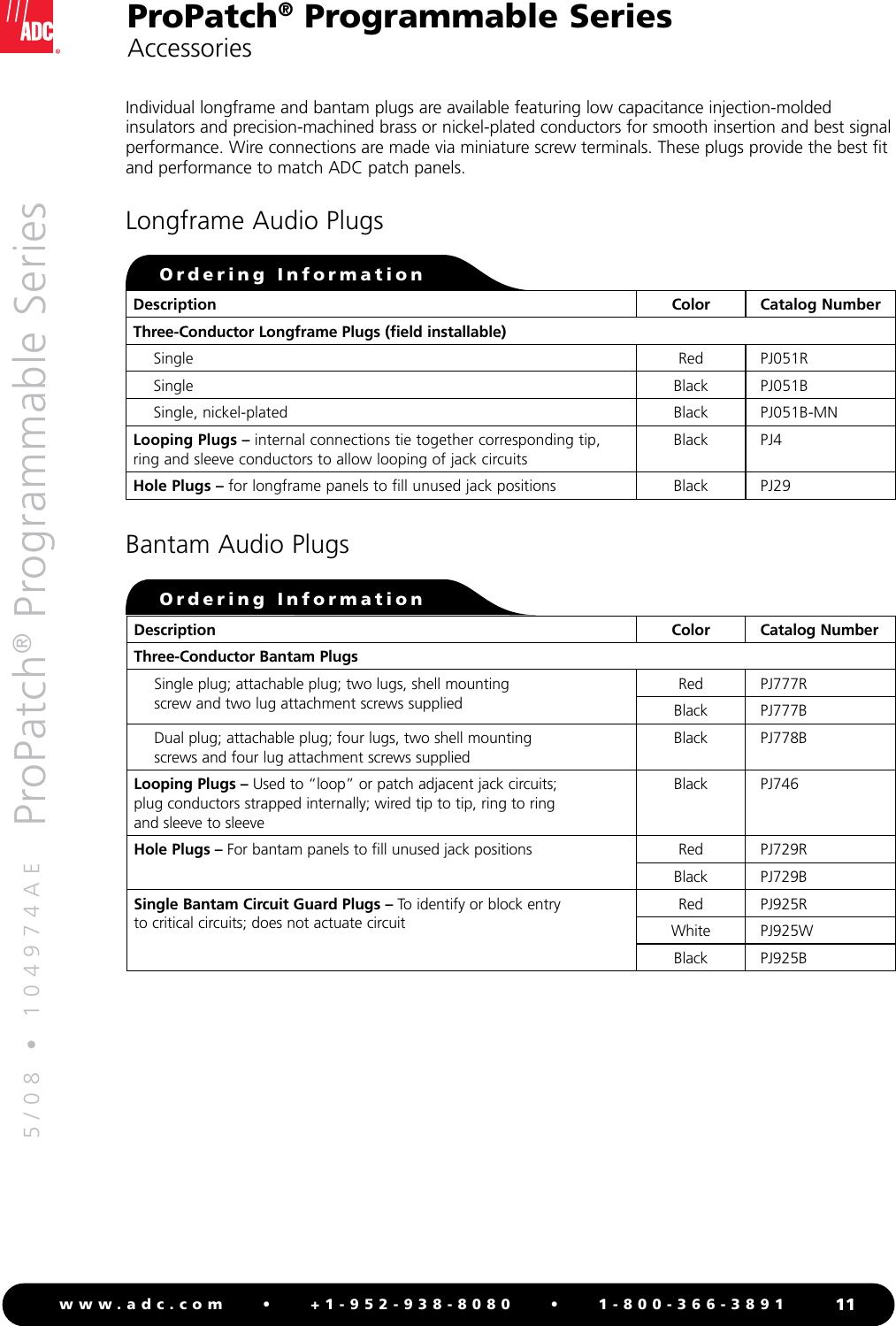 Page 11 of 12 - Adc Adc-Propatch-Programmable-Series-Users-Manual- ProPatch® Programmable Series High-Density Patching System - 104974AE  Adc-propatch-programmable-series-users-manual