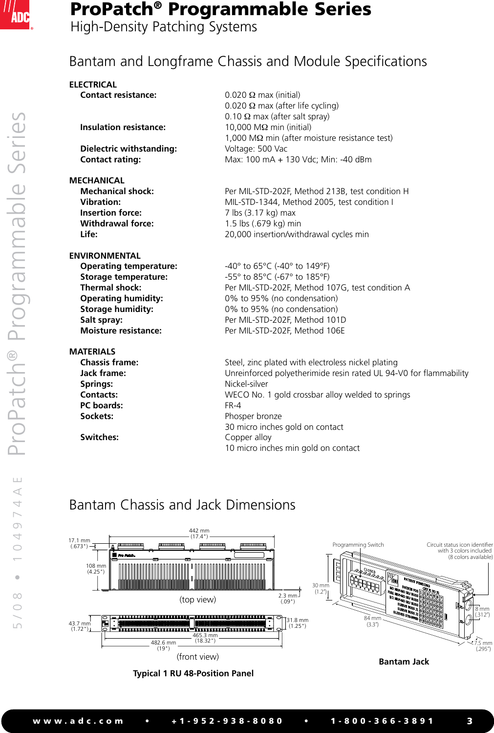 Page 3 of 12 - Adc Adc-Propatch-Programmable-Series-Users-Manual- ProPatch® Programmable Series High-Density Patching System - 104974AE  Adc-propatch-programmable-series-users-manual