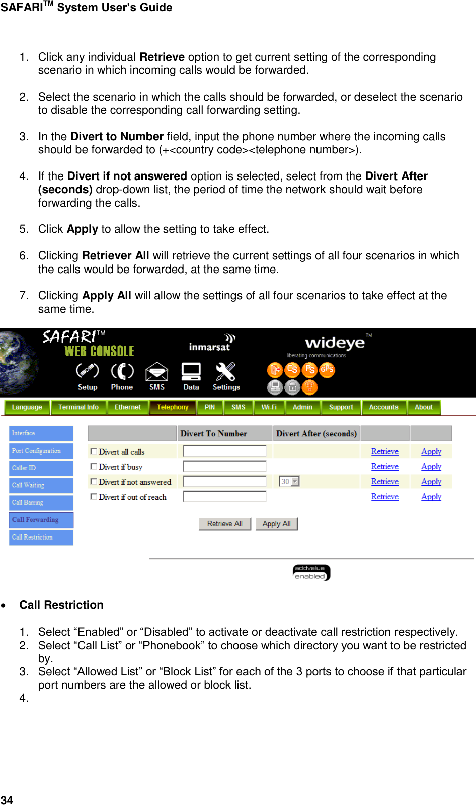 Page 82 of Addvalue Communications WESAFARI INMARSAT BGAN LAND MOBILE SATELLITE TERMINAL+ 802.11 b/g User Manual 