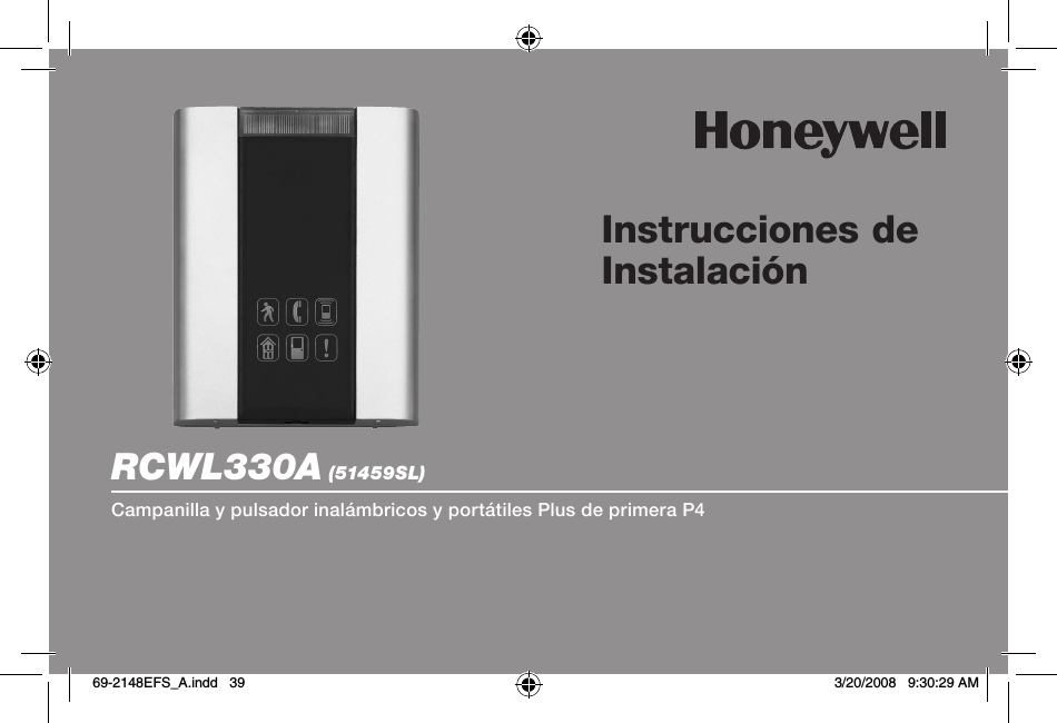Instrucciones de InstalaciónRCWL330A (51459SL)Campanilla y pulsador inalámbricos y portátiles Plus de primera P469-2148EFS_A.indd   39 3/20/2008   9:30:29 AM