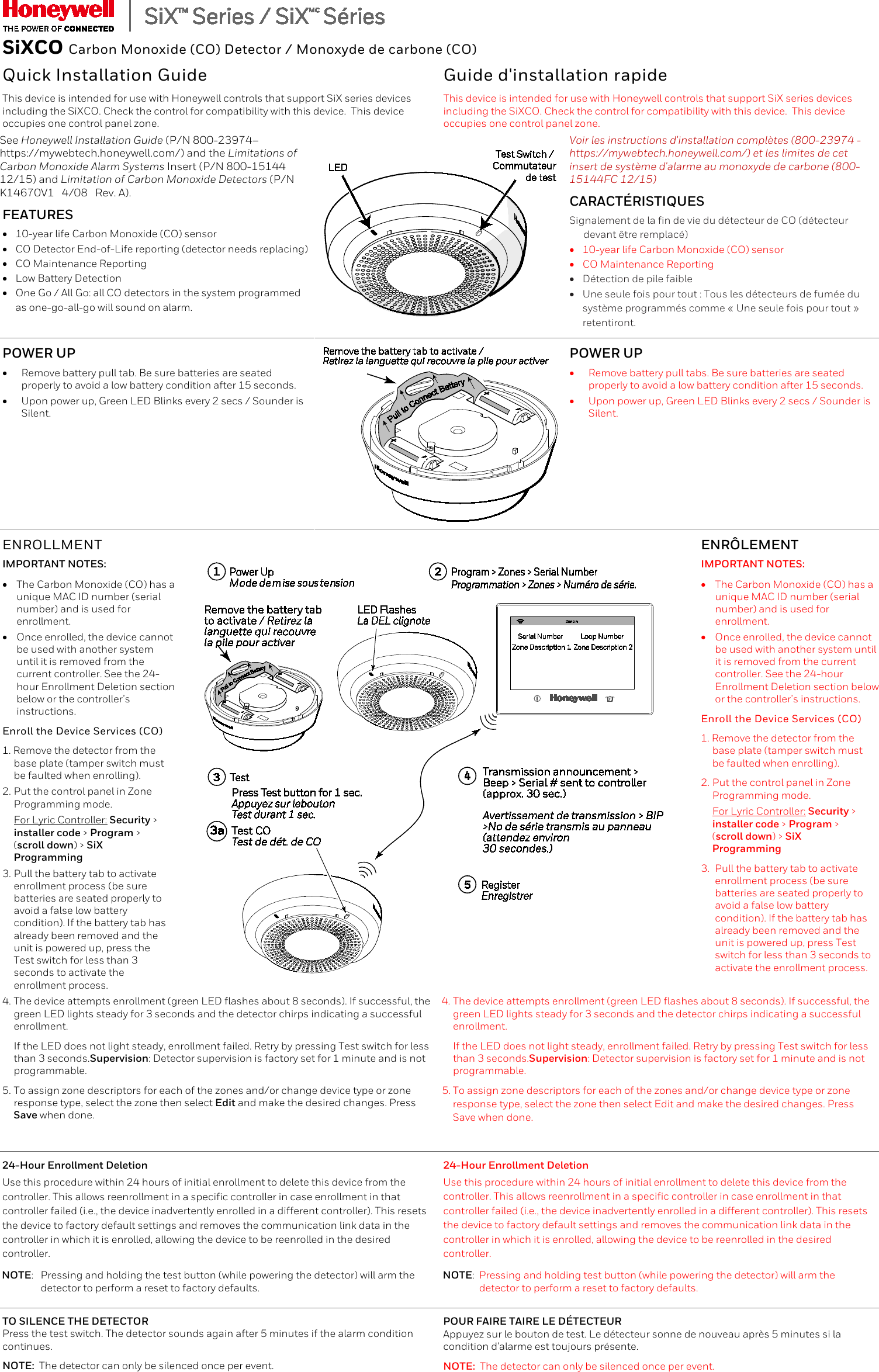 Ademco 8DL6CO Carbon Monoxide Detector User Manual 20180228 v1 SiXCO