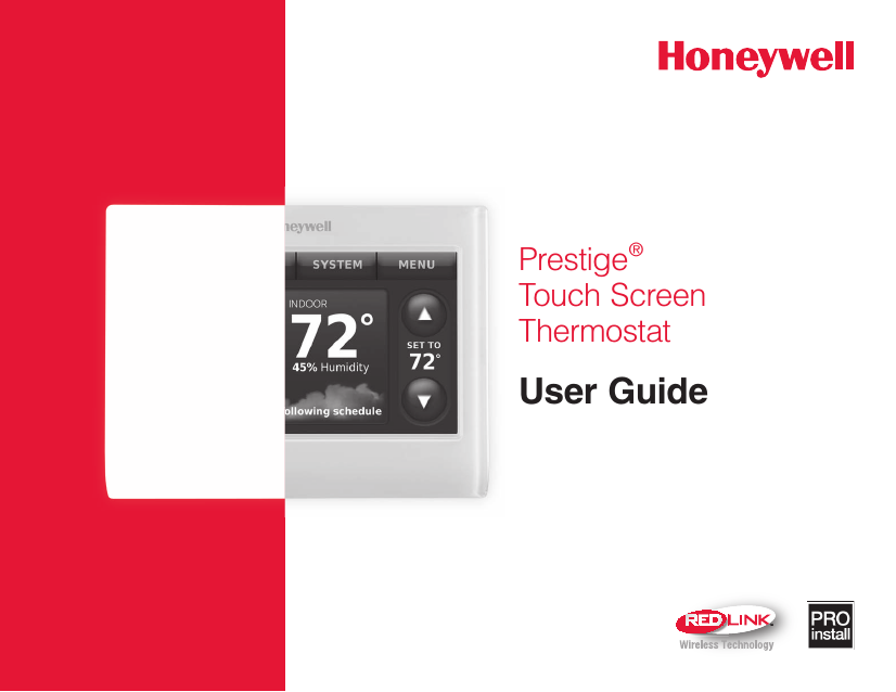 Prestige®  Touch Screen  ThermostatUser GuideTM