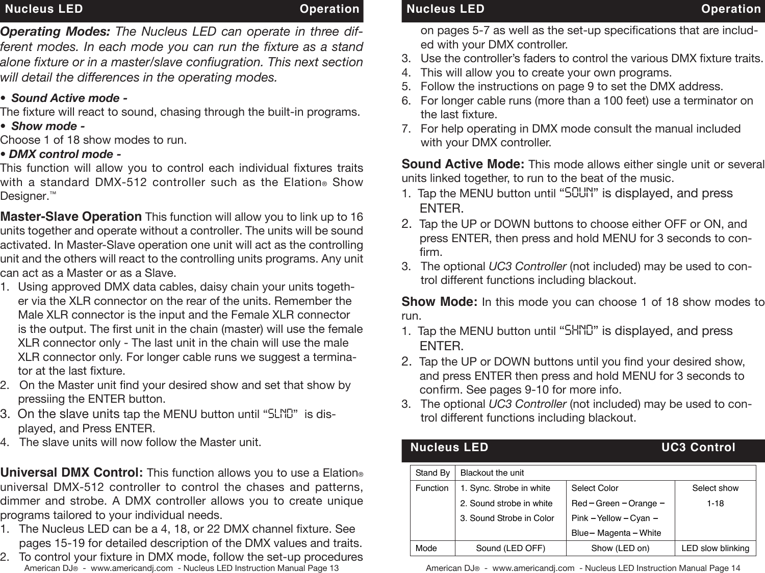Page 7 of 12 - Adj E Nucleus Led User Manual