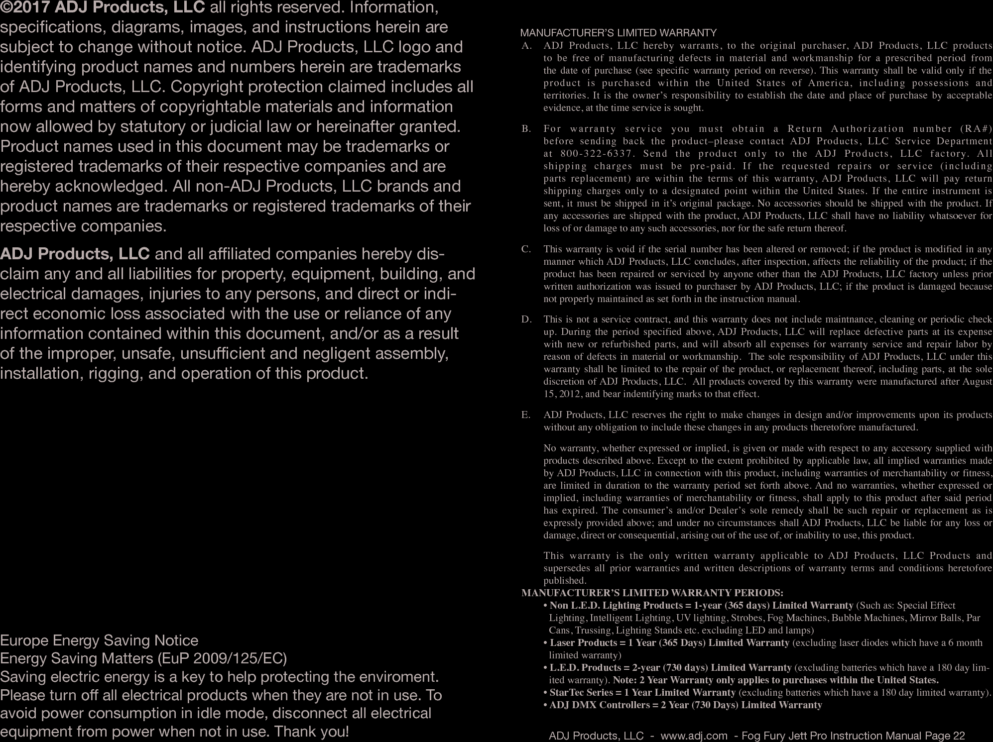 Page 2 of 12 - Adj Fog Fury Jett Pro V2.0 Eng User Manual