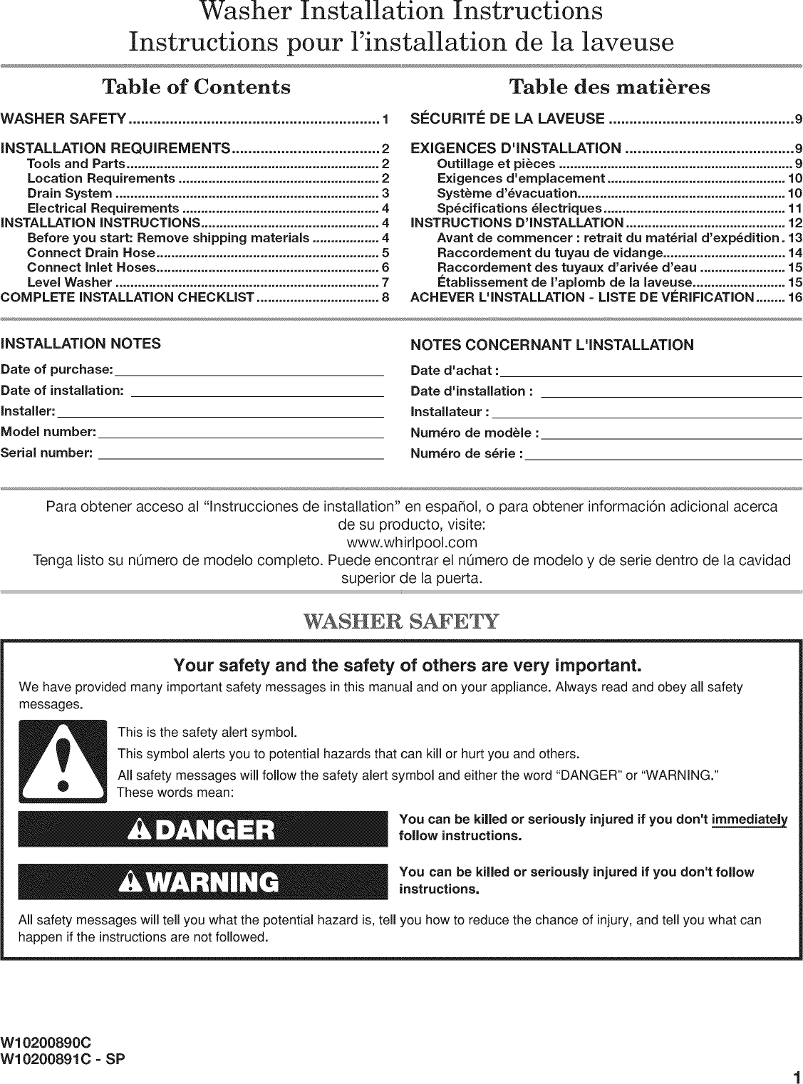 Admiral ATW4475VQ1 User Manual WASHER Manuals And Guides 1103508L
