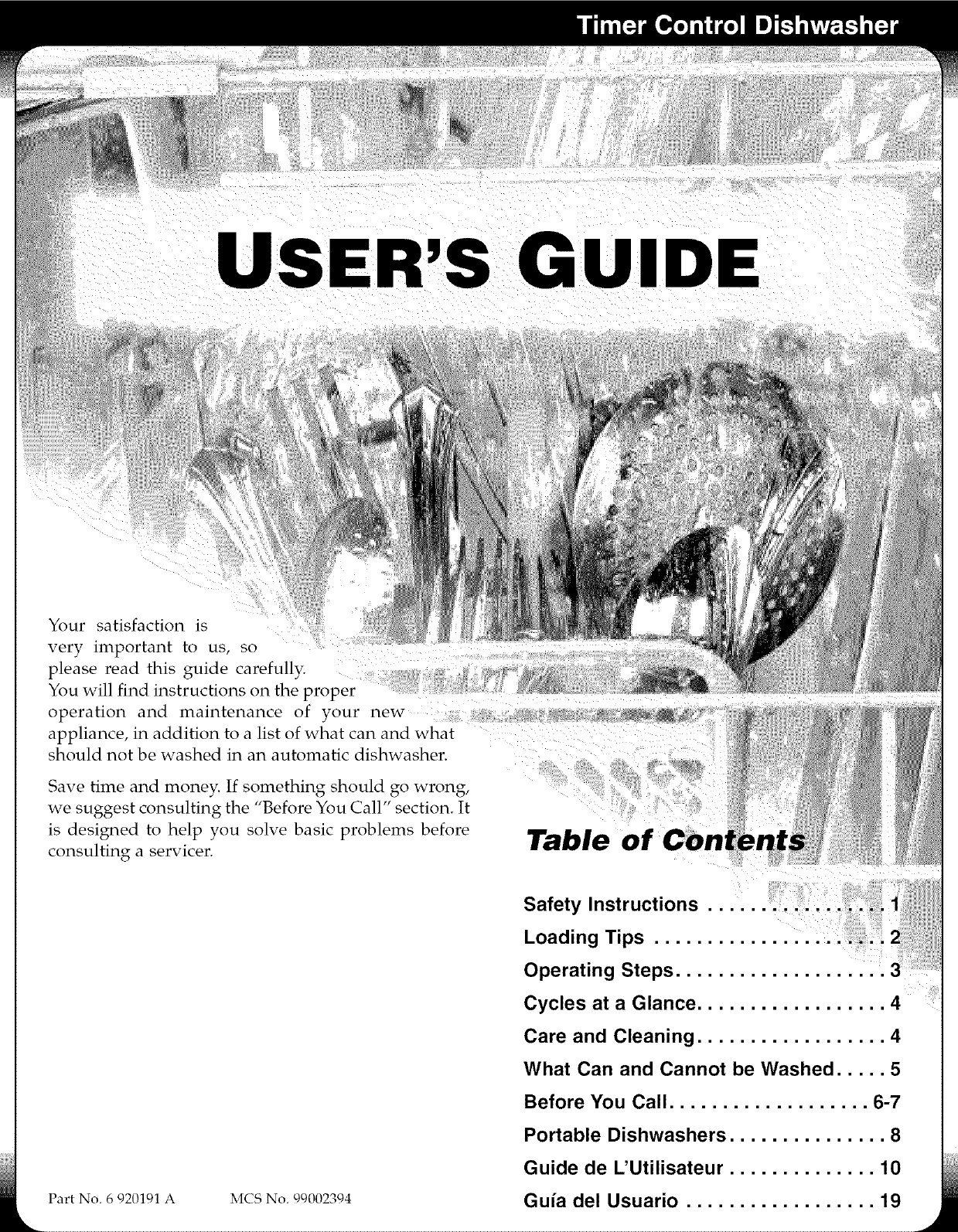 Admiral DWB1000AWE User Manual DISHWASHER Manuals And Guides L0712061