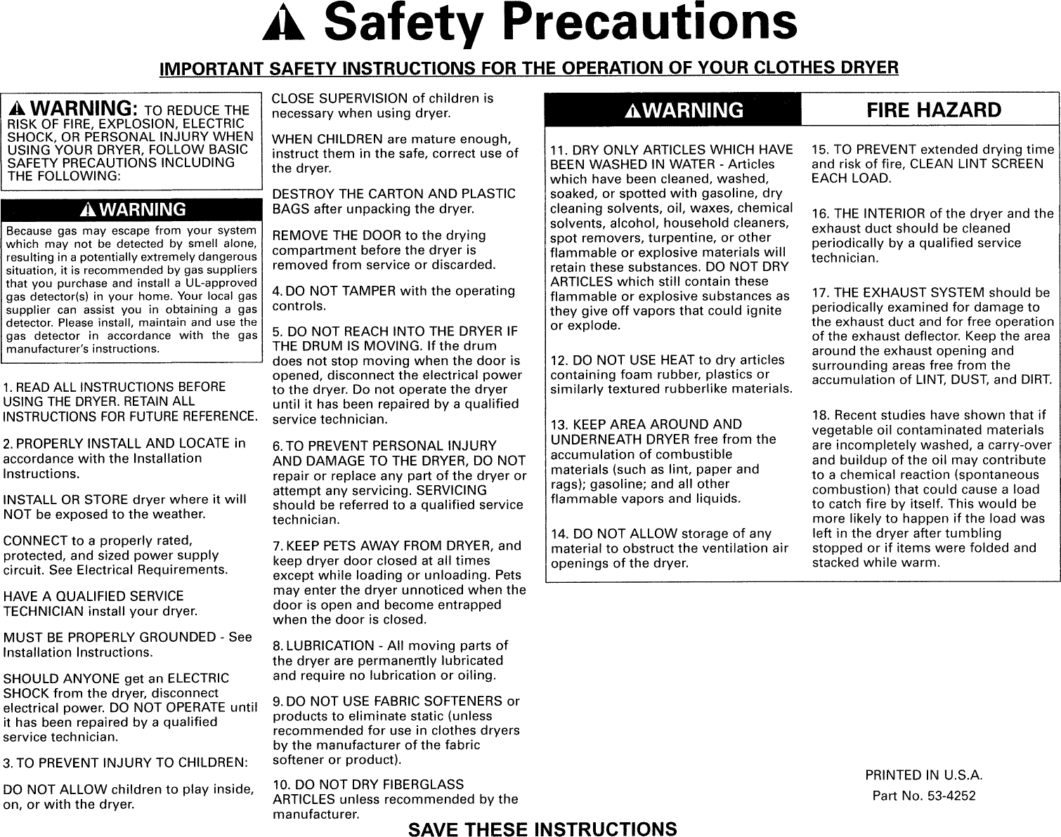 Page 4 of 4 - Admiral LNC7764A71 User Manual  DRYER - Manuals And Guides L0905177