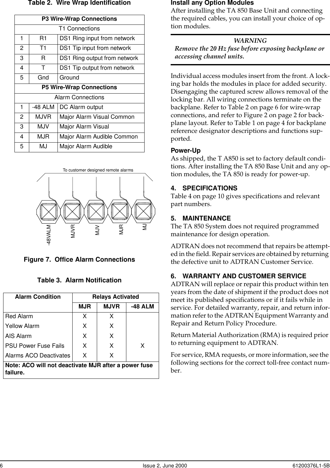 Page 6 of 10 - Adtran Adtran-Recording-Equipment-850-Users-Manual-  Adtran-recording-equipment-850-users-manual