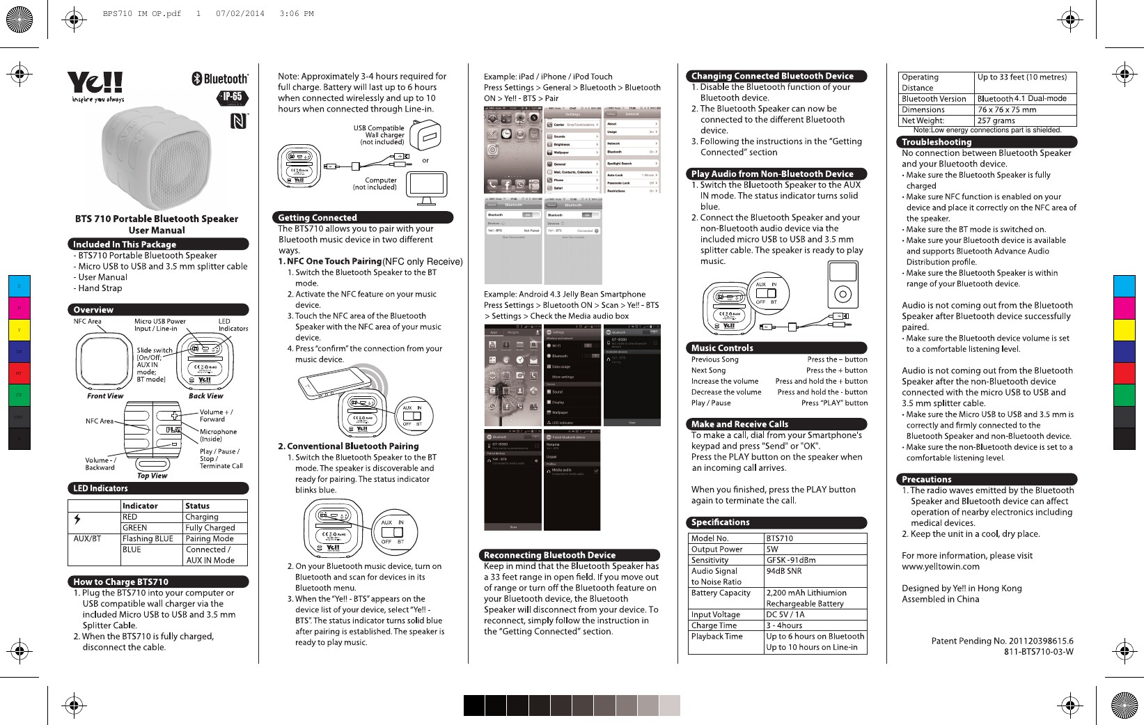 CMYCMMYCYCMYKBPS710 IM OP.pdf   1   07/02/2014   3:06 PM4.1 Dual-modeNote:Low energy connections part is shielded.(NFC only Receive)