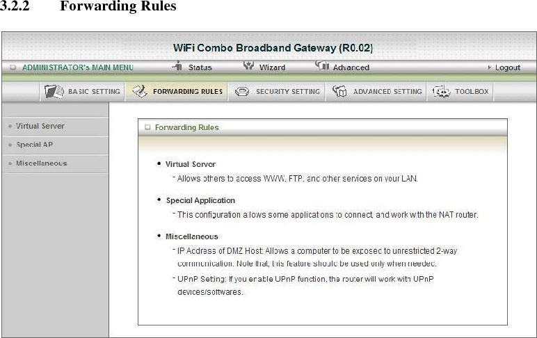 3.2.2 Forwarding Rules                      