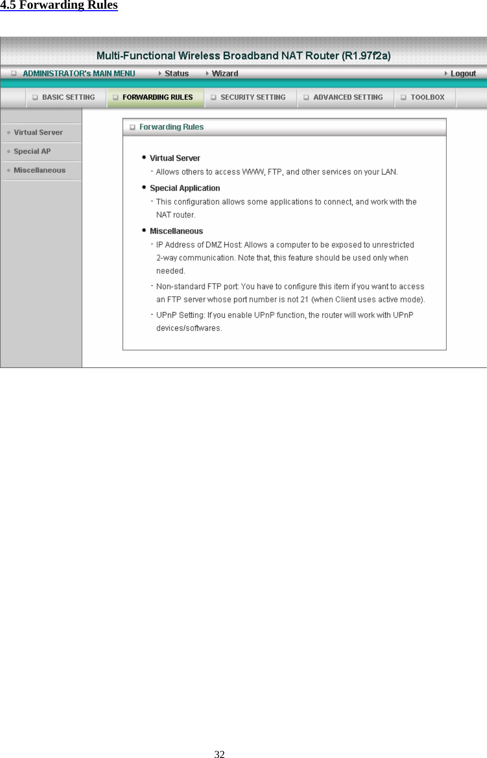  324.5 Forwarding Rules   