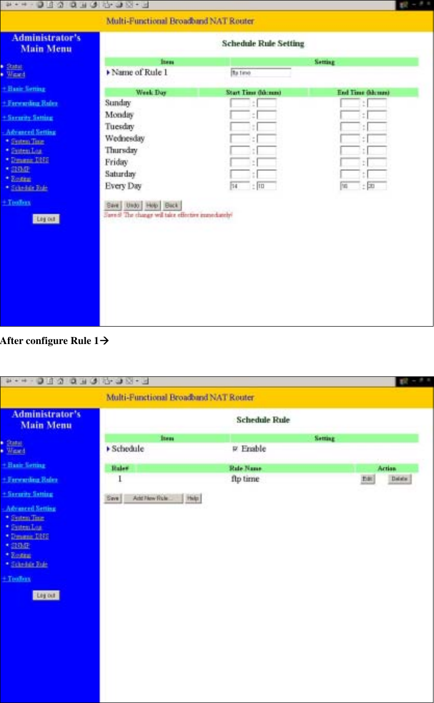  After configure Rule 1   