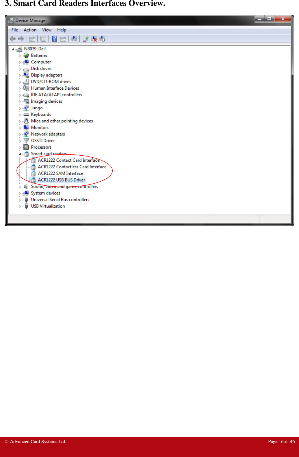  Advanced Card Systems Ltd.  Page 16 of 46  3. Smart Card Readers Interfaces Overview.     