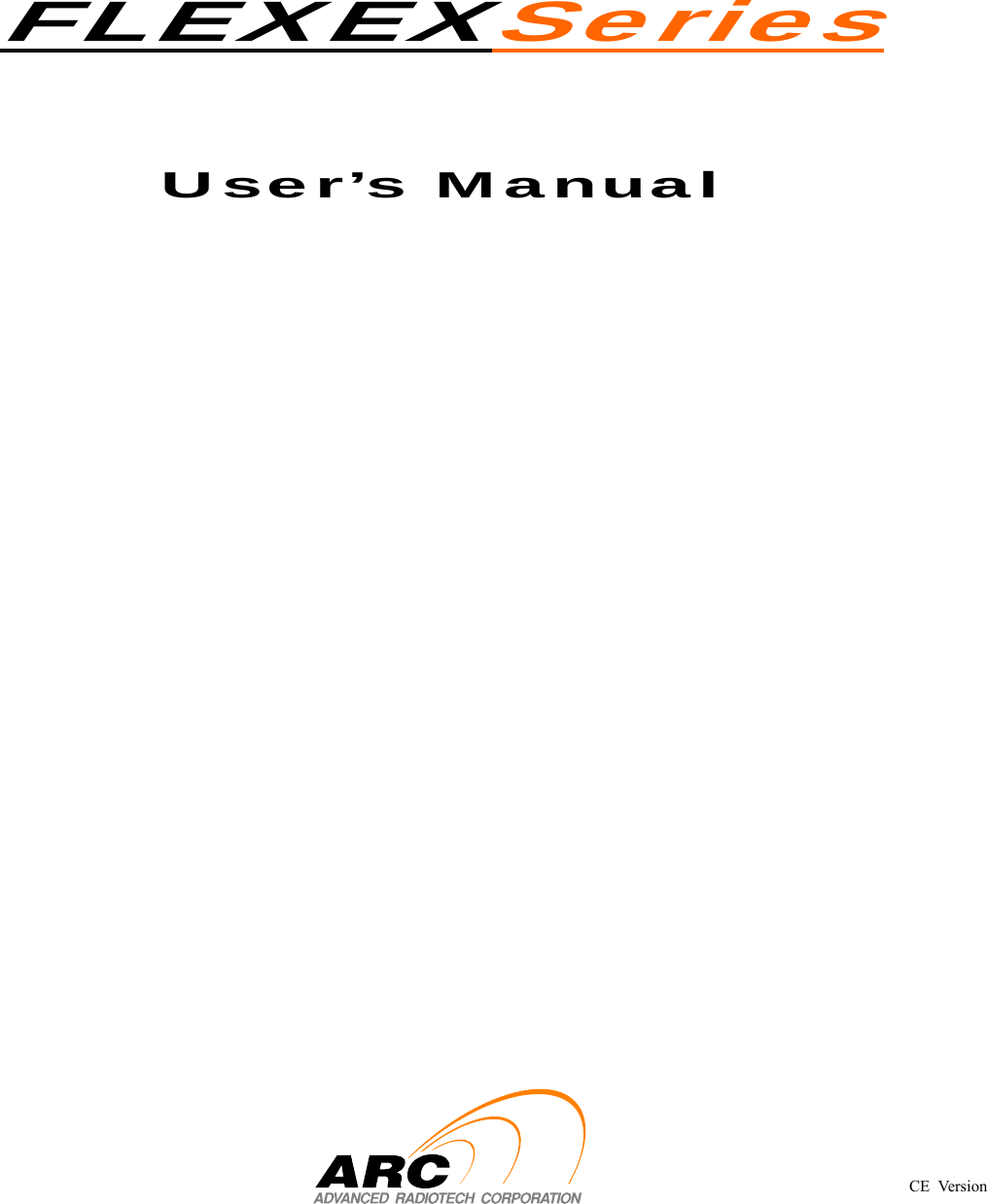         FLEXEXSeries   User’s Manual                       CE Version   