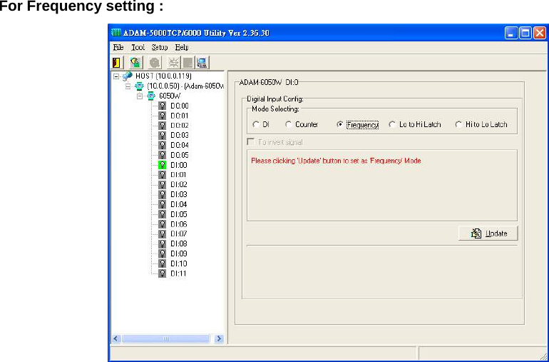 For Frequency setting :    