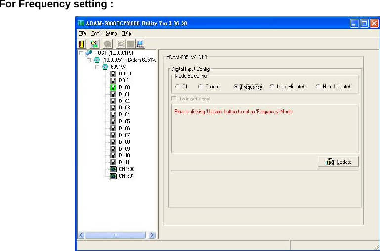 For Frequency setting :    