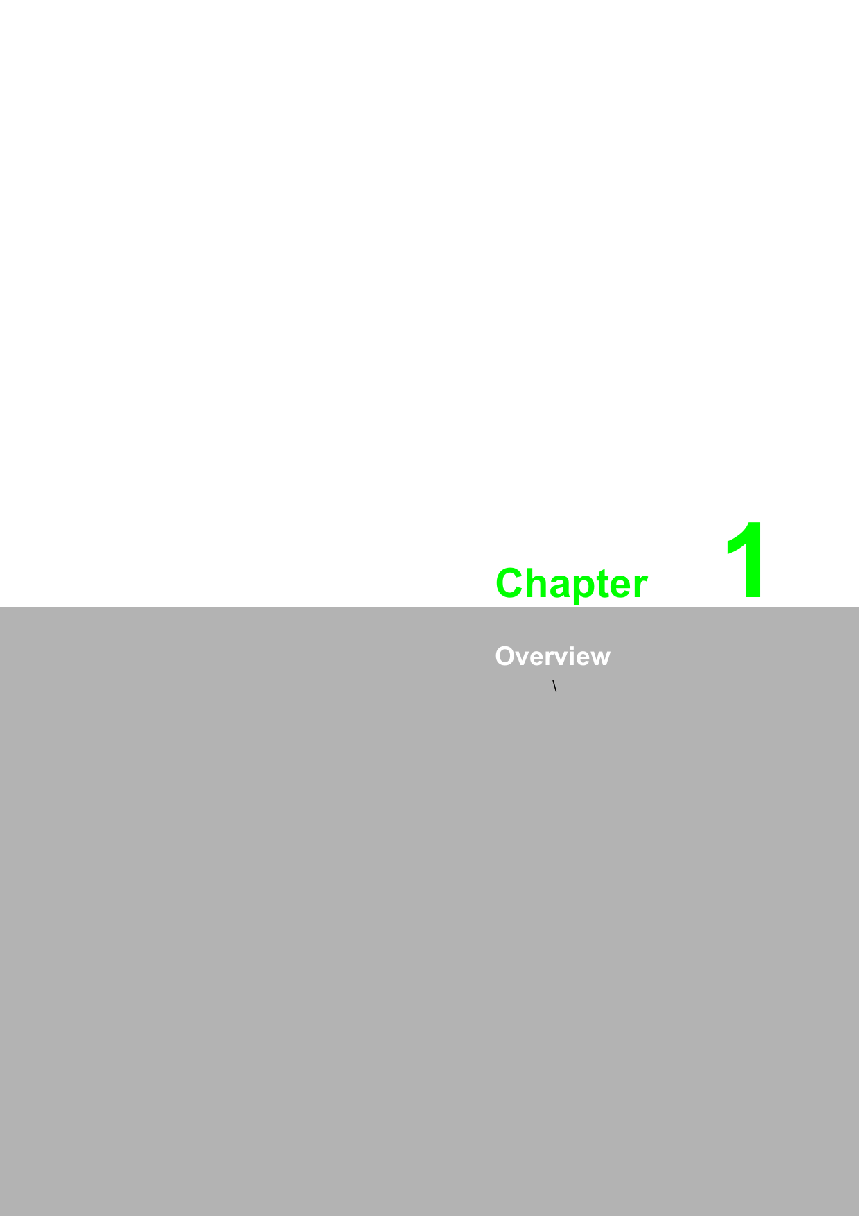 Chapter 1Overview\