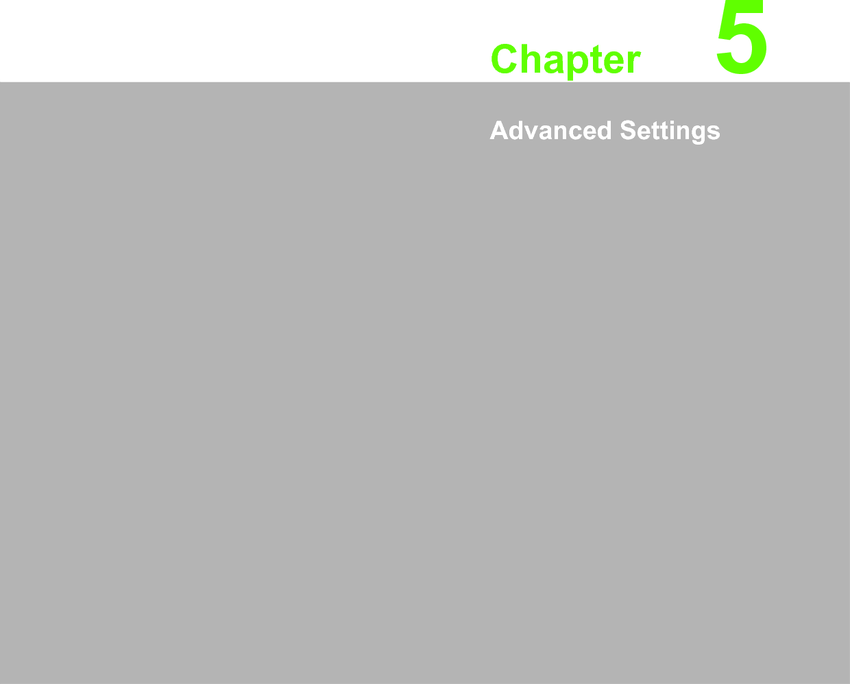 Chapter 55Advanced Settings