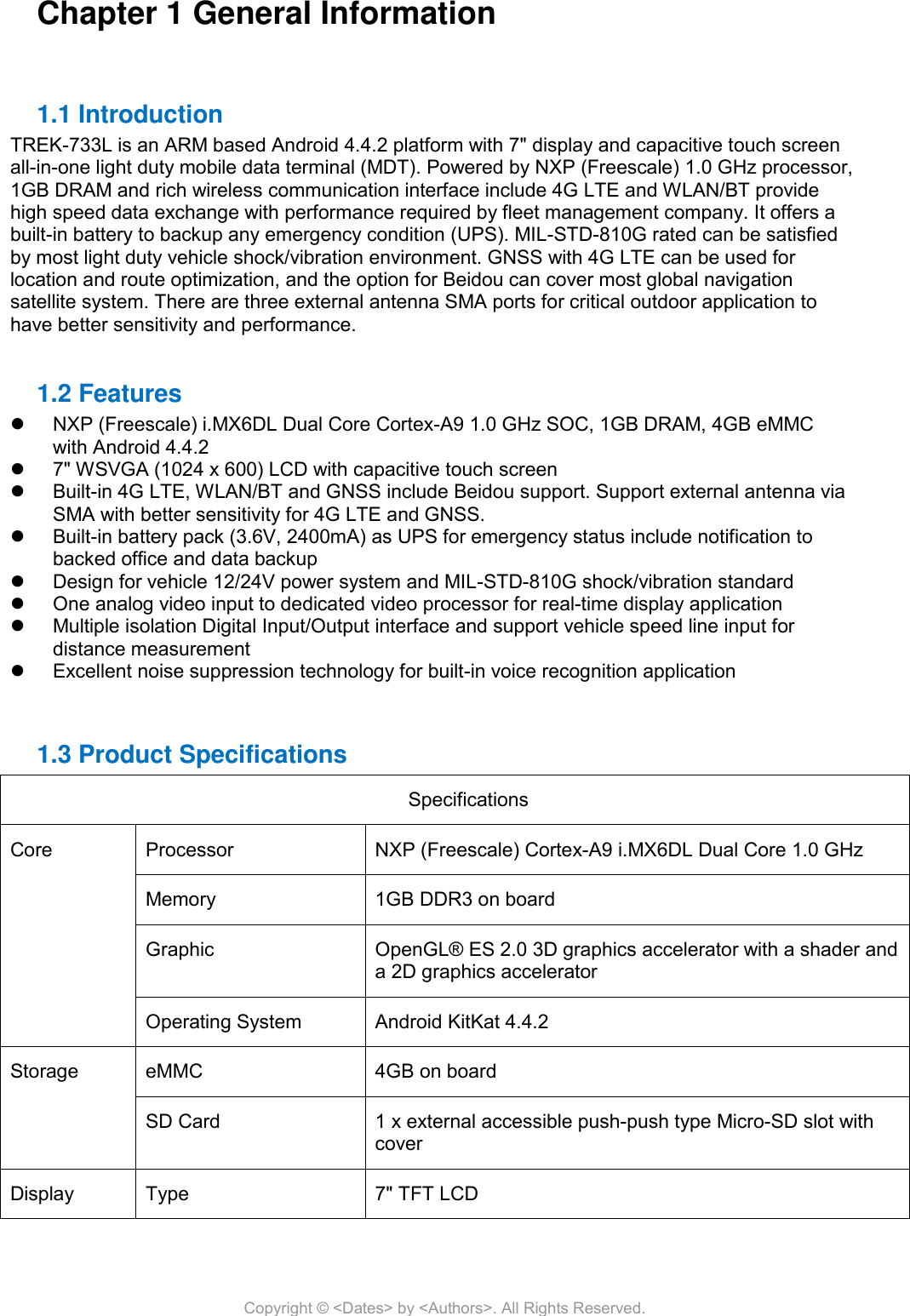 Page 12 of Advantech Co TREK733L Computer User Manual TREK 733 Android 4 4 User s Menu