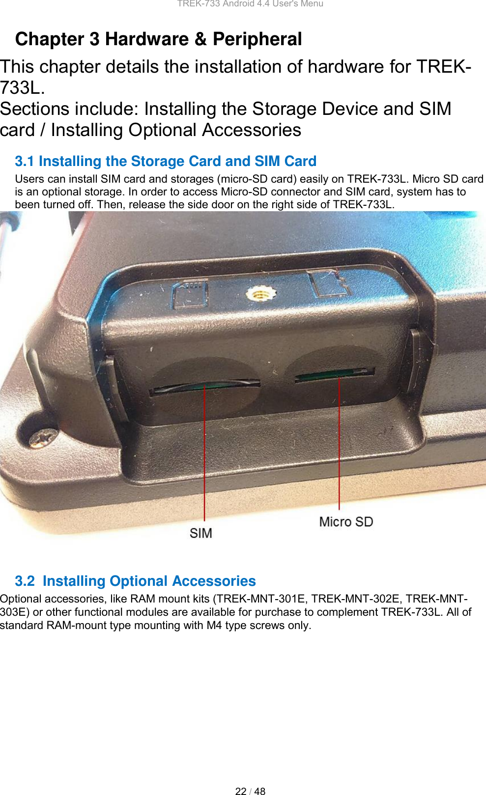 Page 21 of Advantech Co TREK733L Computer User Manual TREK 733 Android 4 4 User s Menu