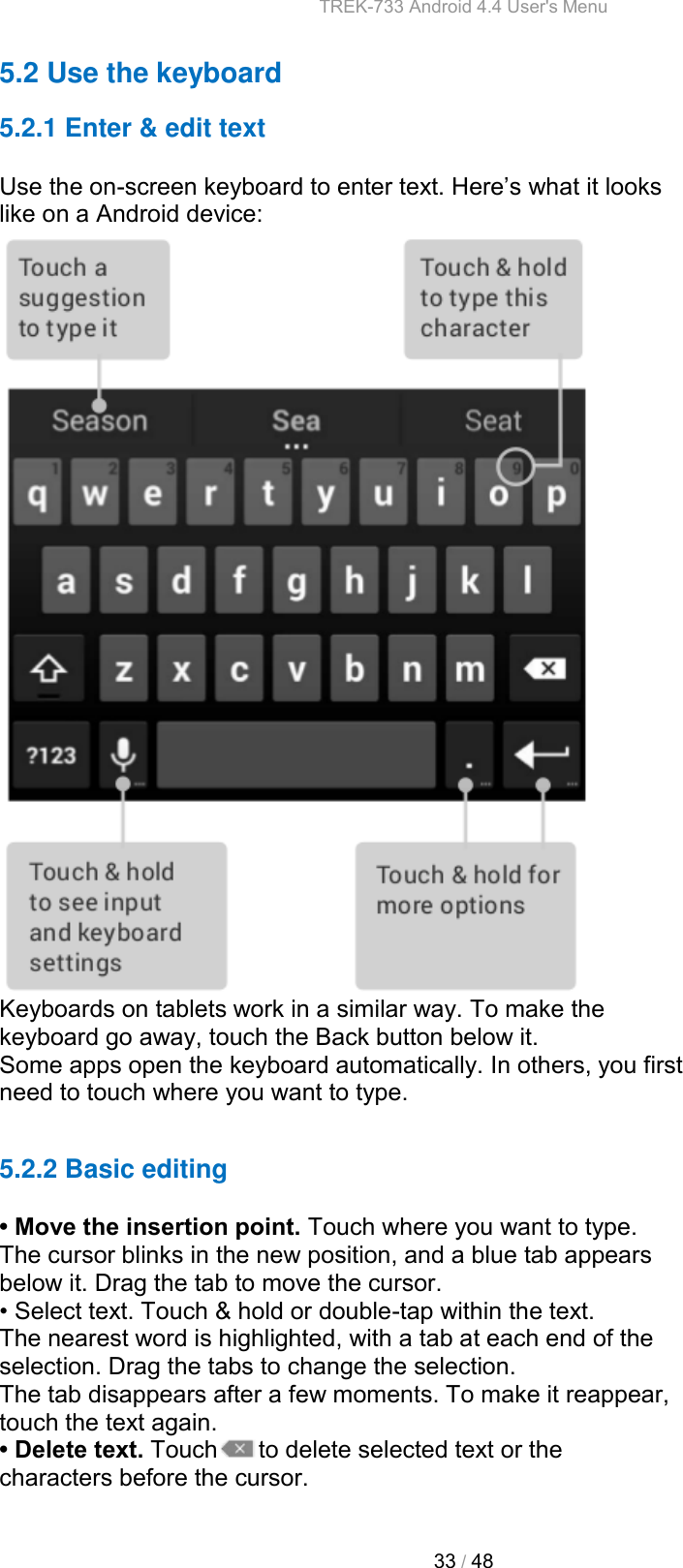 Page 32 of Advantech Co TREK733L Computer User Manual TREK 733 Android 4 4 User s Menu