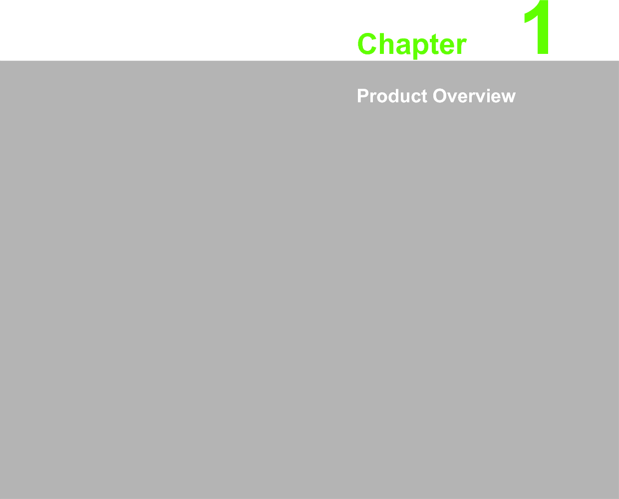 Chapter 11Product Overview
