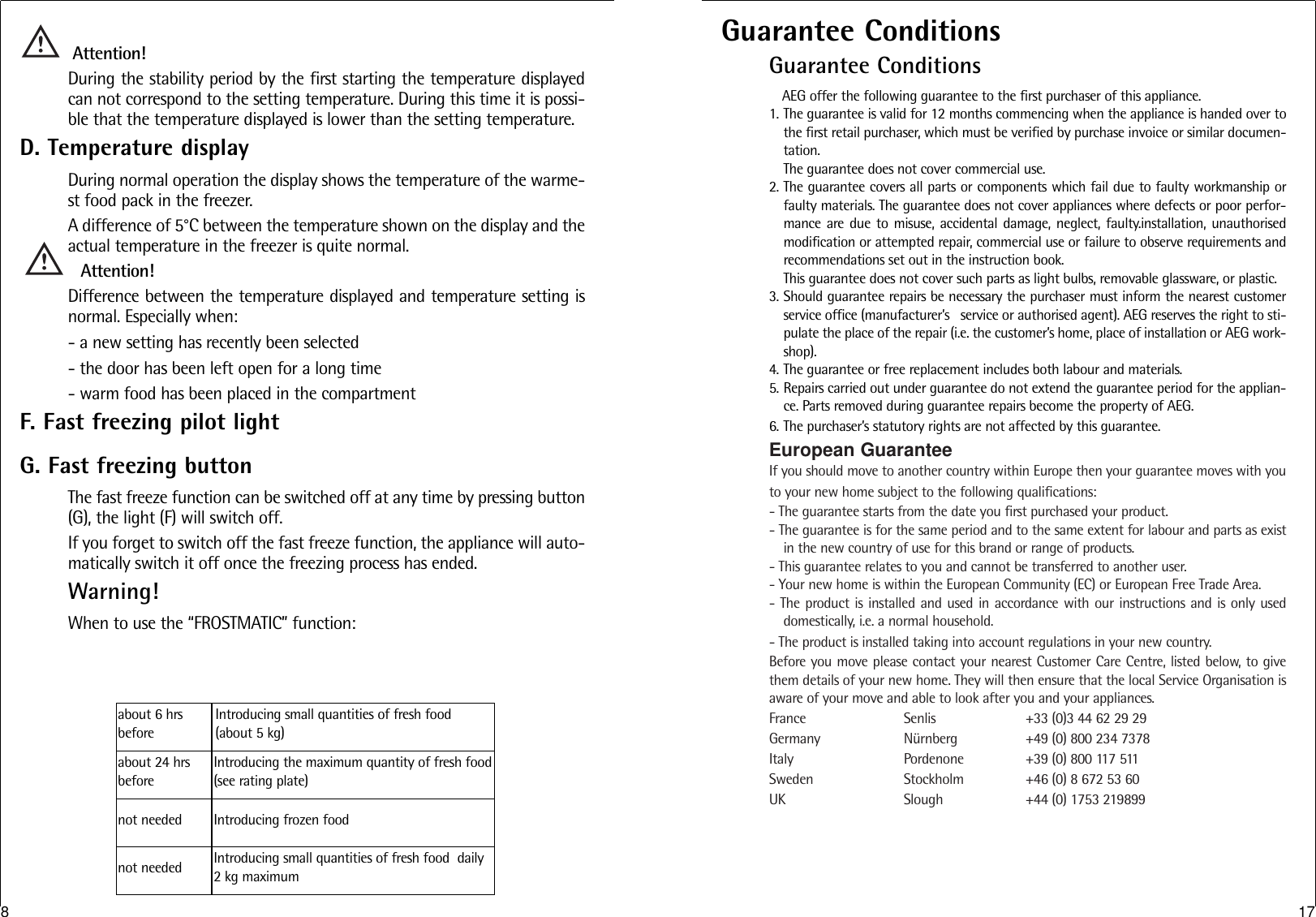 Page 8 of 12 - Aeg Aeg-Arctis-G-8-88-50-I-Users-Manual-  Aeg-arctis-g-8-88-50-i-users-manual