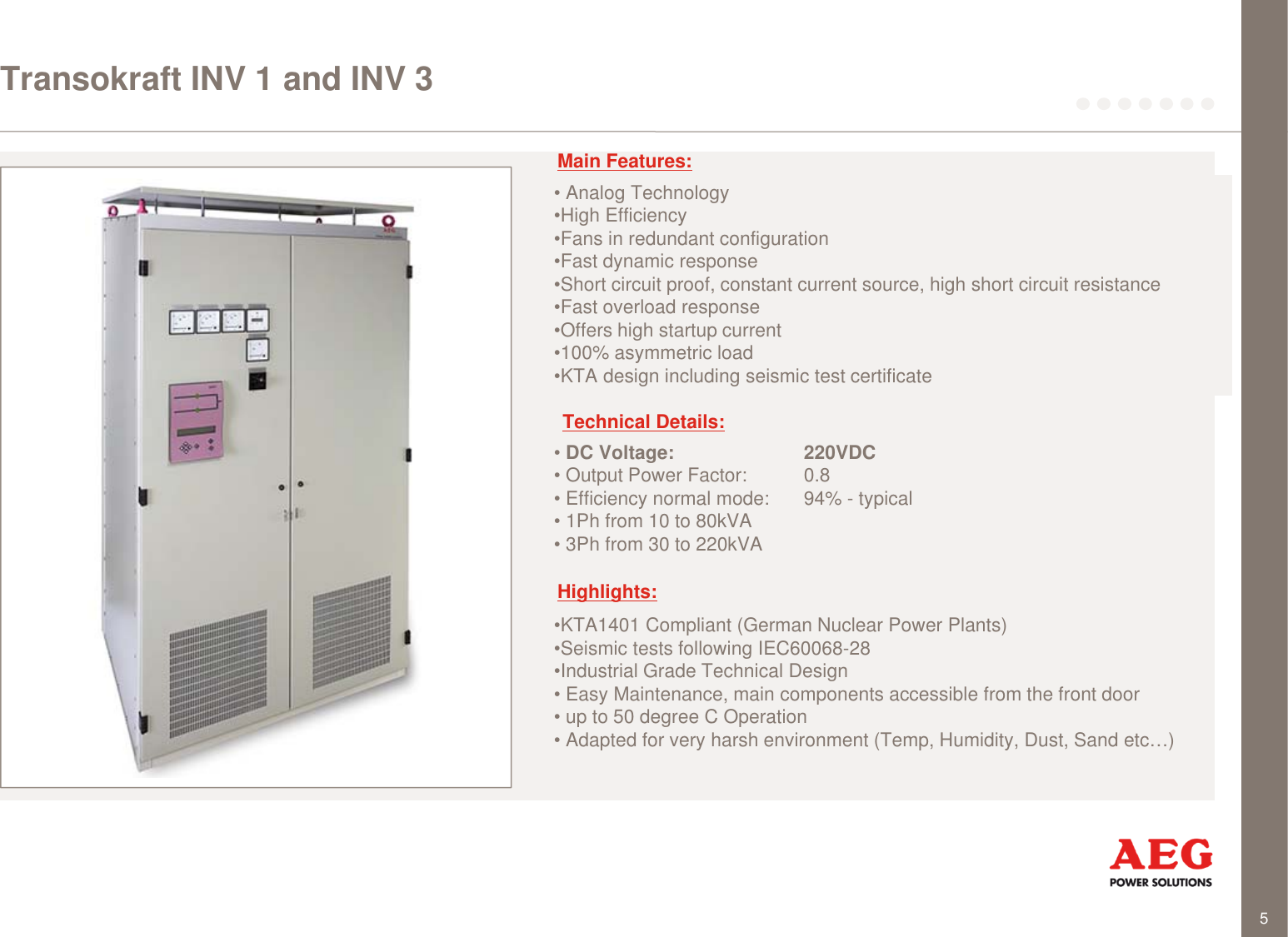 Page 5 of 9 - Aeg Aeg-Protect-Rcs-Rectifier-Charger-And-Dc-System-Profitec-Sn-1-Users-Manual-  Aeg-protect-rcs-rectifier-charger-and-dc-system-profitec-sn-1-users-manual
