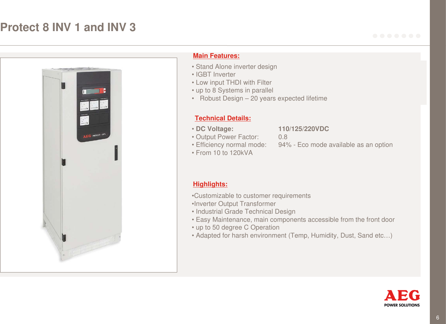 Page 6 of 9 - Aeg Aeg-Protect-Rcs-Rectifier-Charger-And-Dc-System-Profitec-Sn-1-Users-Manual-  Aeg-protect-rcs-rectifier-charger-and-dc-system-profitec-sn-1-users-manual