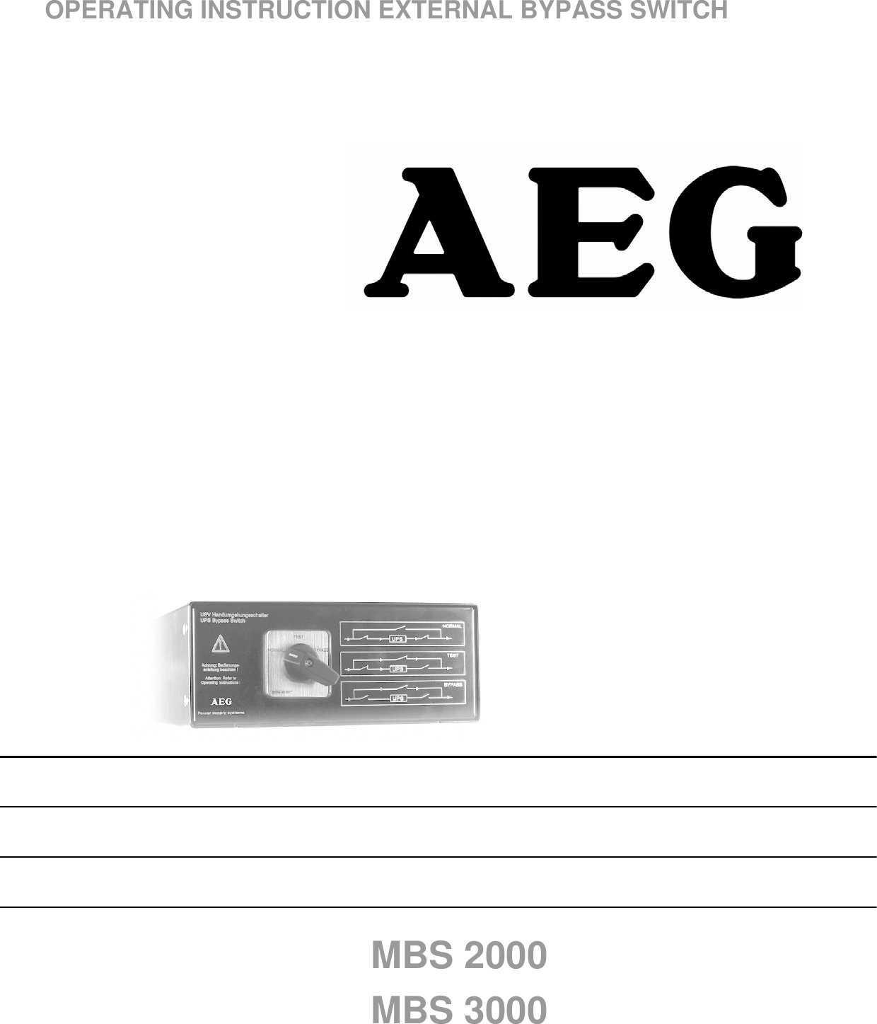 Page 1 of 8 - Aeg Aeg-Switch-Mbs-2000-Users-Manual 8000014320_00_BAL_EN_WEB