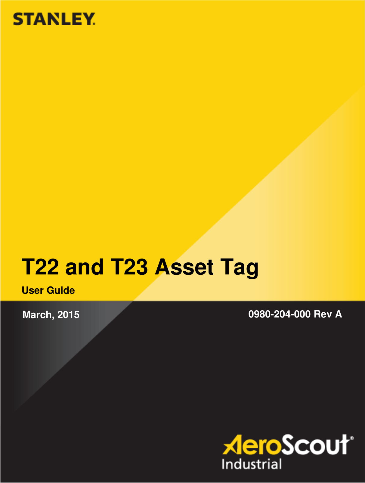 T22 Asset Tag User Guide      T22 and T23 Asset Tag User Guide 0980-204-000 Rev A March, 2015 