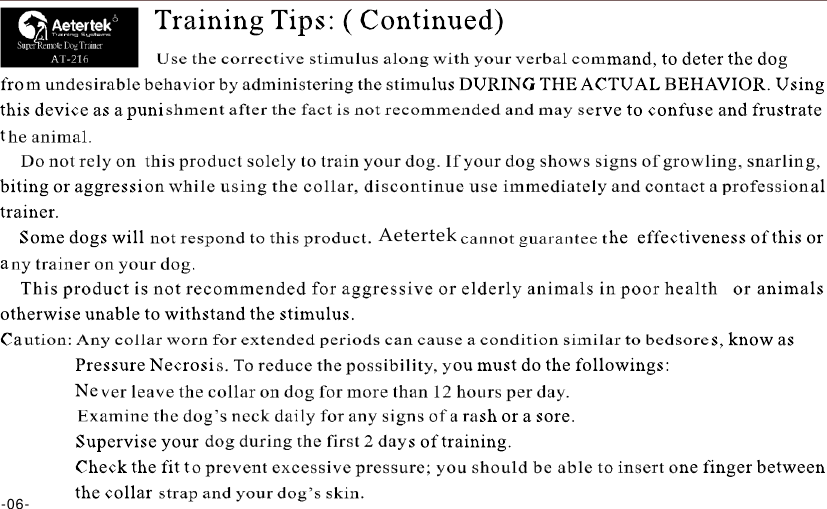                                   R  Super Remote Dog Trainer         Aetertek             -06- 