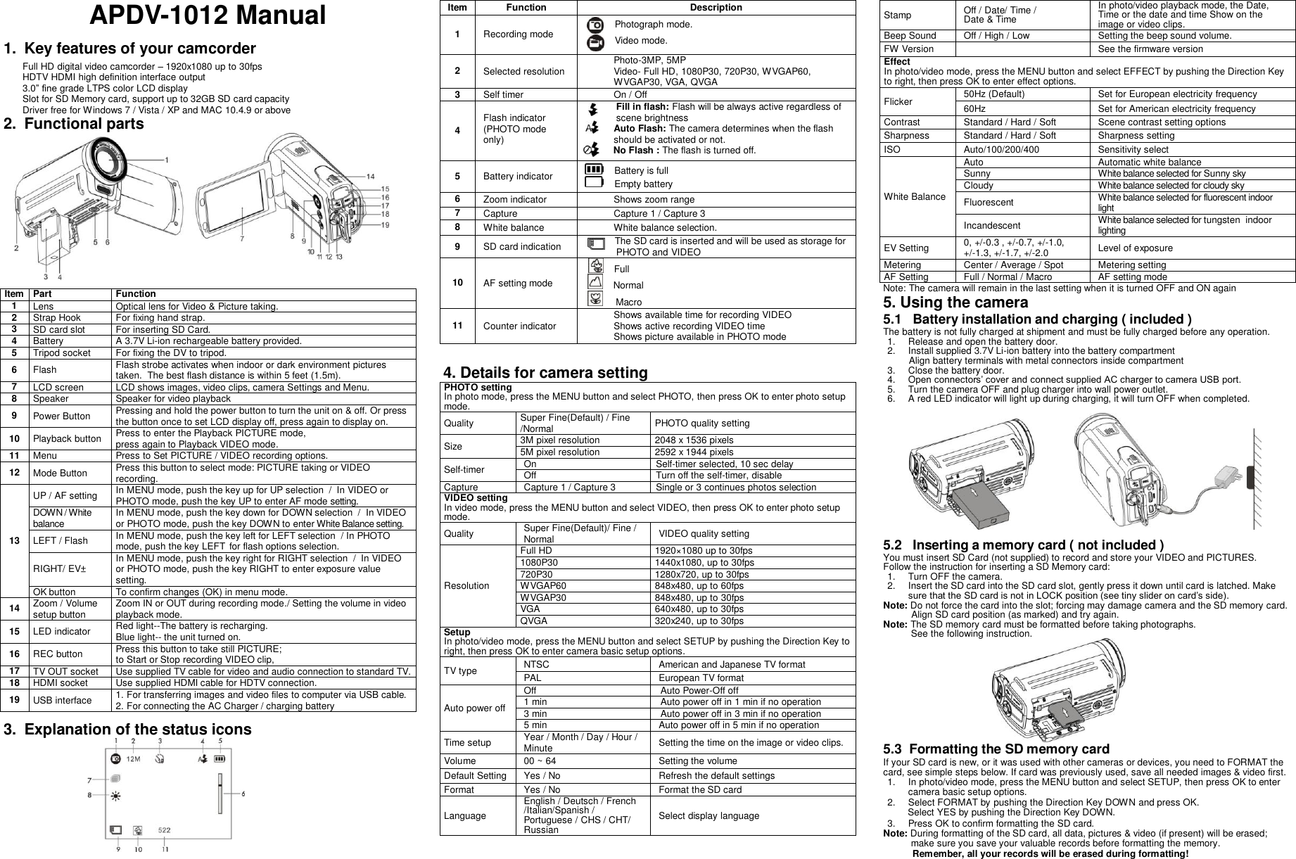 Page 1 of 2 - Agfa Agfa-Dv-1012-Operating-Manual- HDV189 Manual  Agfa-dv-1012-operating-manual