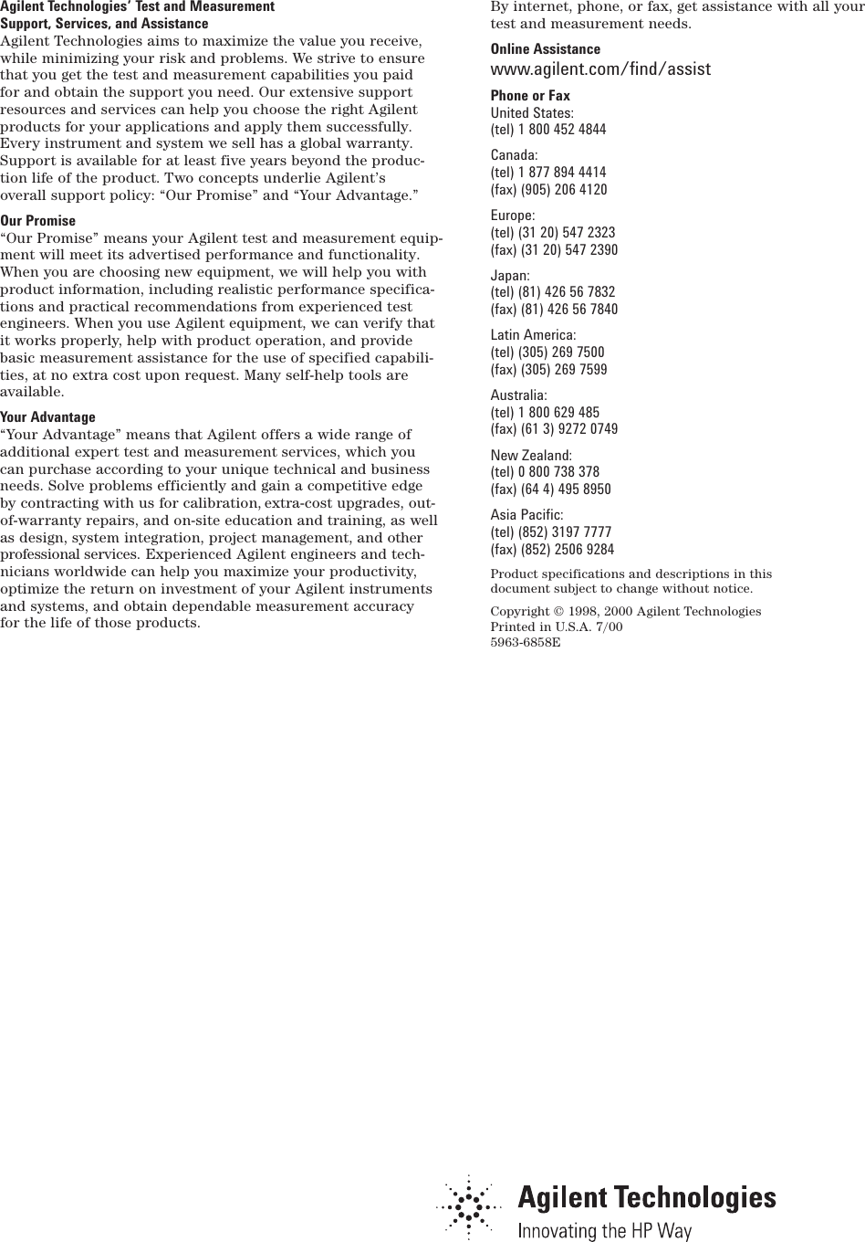 Page 8 of 8 - Agilent-Technologies Agilent-Technologies-8590-Users-Manual-  Agilent-technologies-8590-users-manual