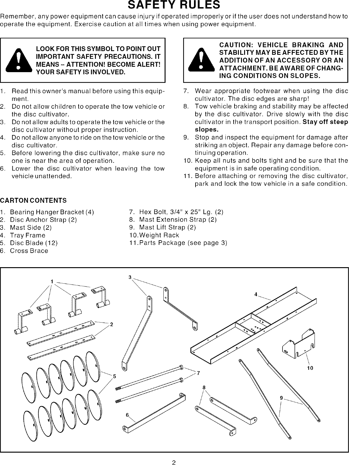 Page 2 of 8 - Agri-Fab 45-0356 User Manual  CULTIVATOR - Manuals And Guides L0406291