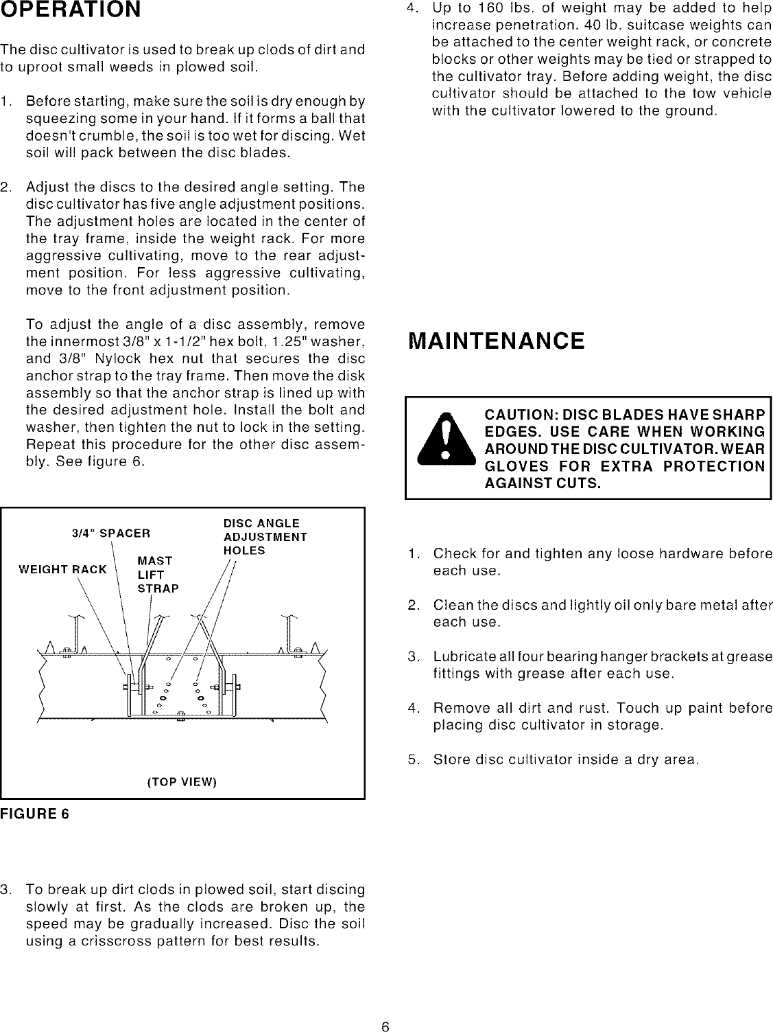 Page 6 of 8 - Agri-Fab 45-0356 User Manual  CULTIVATOR - Manuals And Guides L0406291