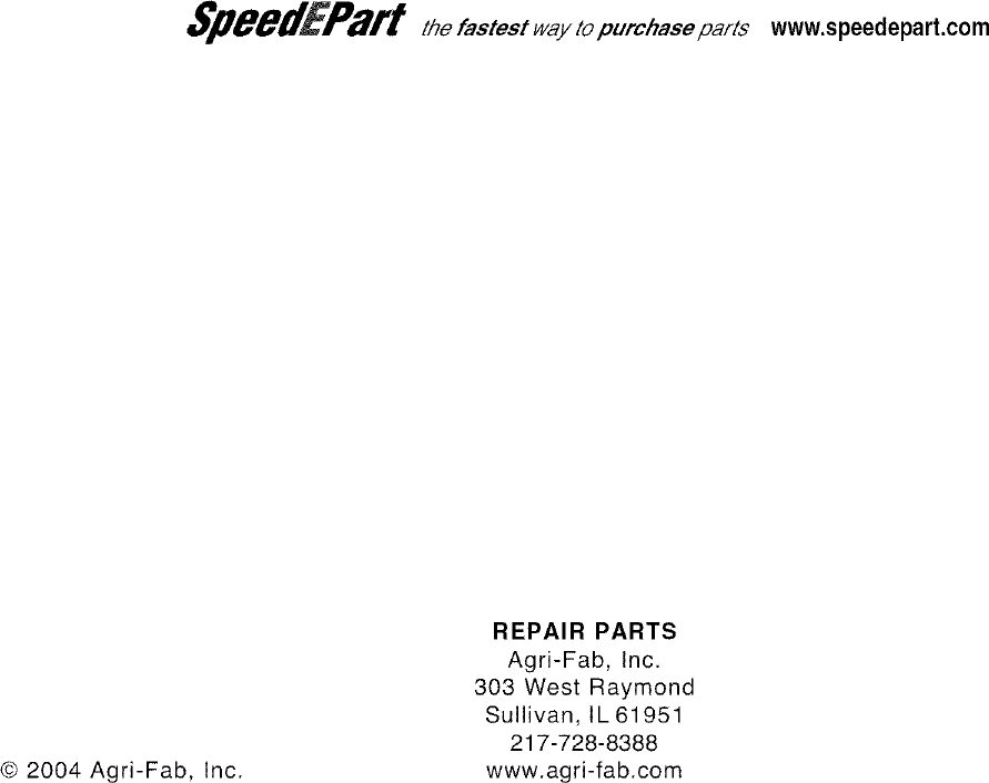 Page 8 of 8 - Agri-Fab 45-0356 User Manual  CULTIVATOR - Manuals And Guides L0406291