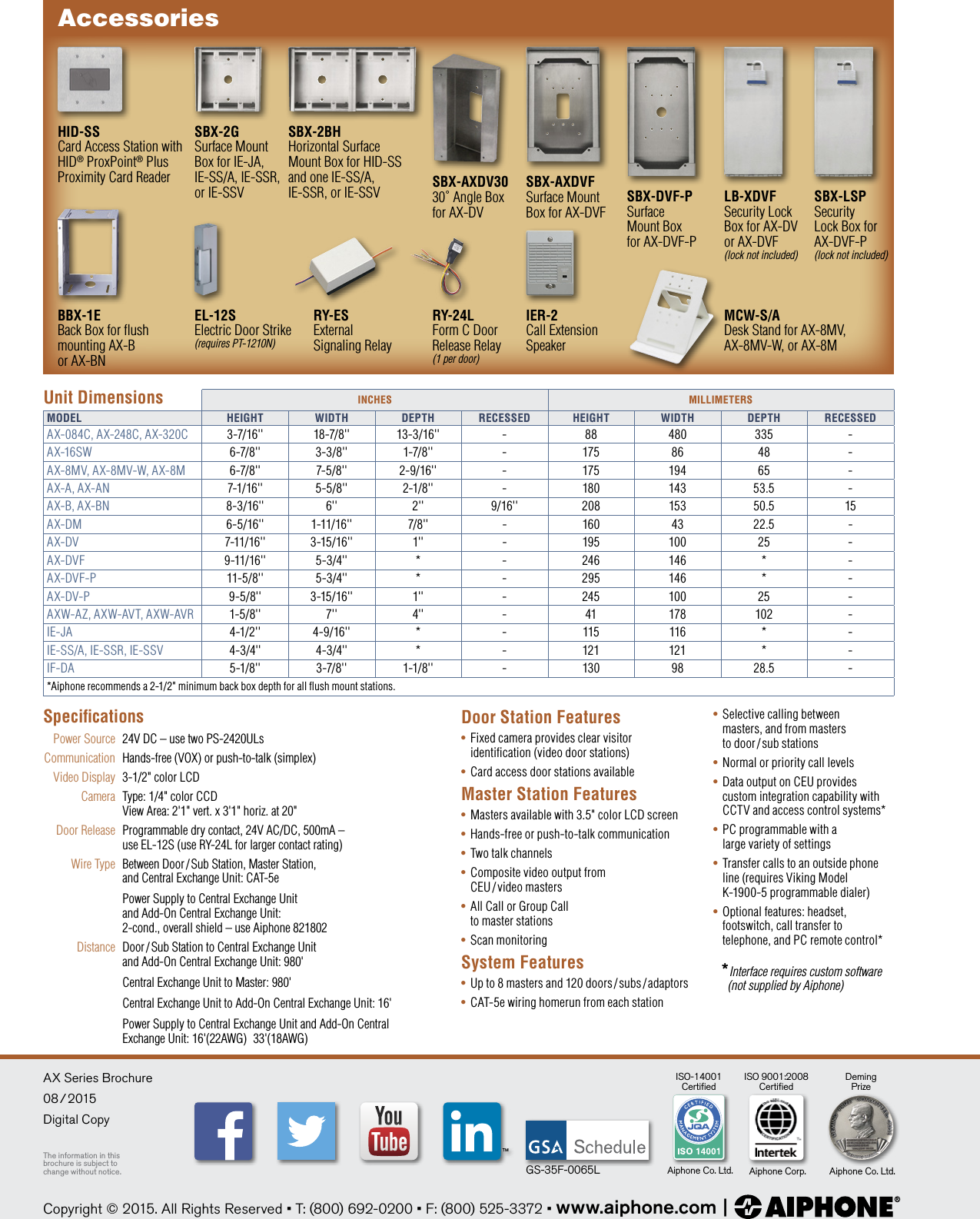 Page 12 of 12 - Aiphone  AX Brochure