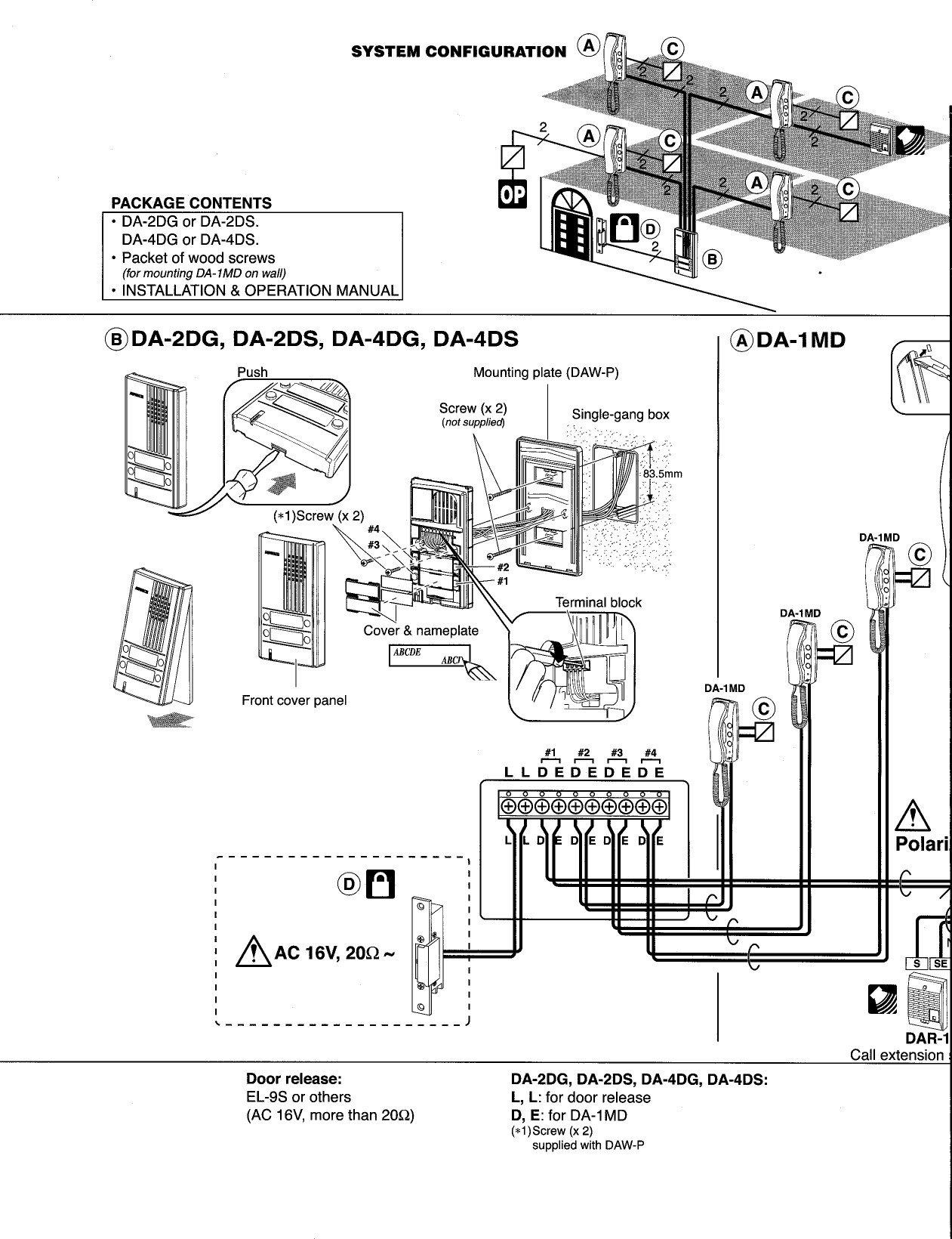 Page 2 of 4 - Aiphone Aiphone-Da-2Dg-Users-Manual-  Aiphone-da-2dg-users-manual