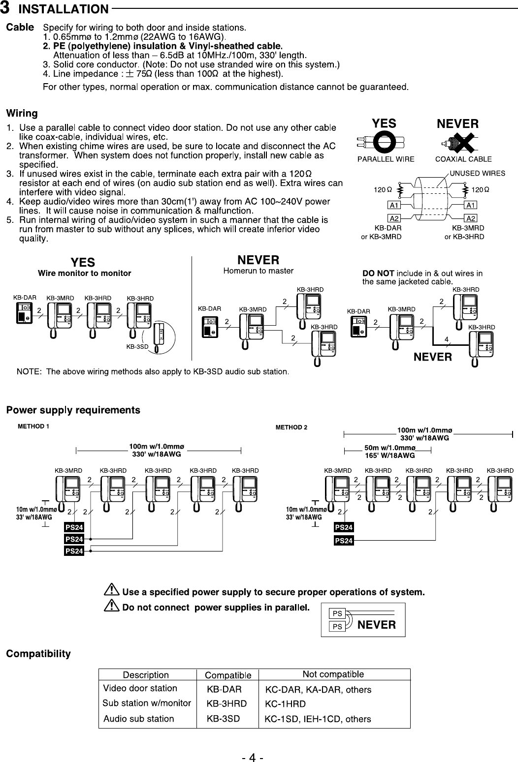 Page 4 of 8 - Aiphone Aiphone-Kb-3Hrd-Users-Manual-  Aiphone-kb-3hrd-users-manual