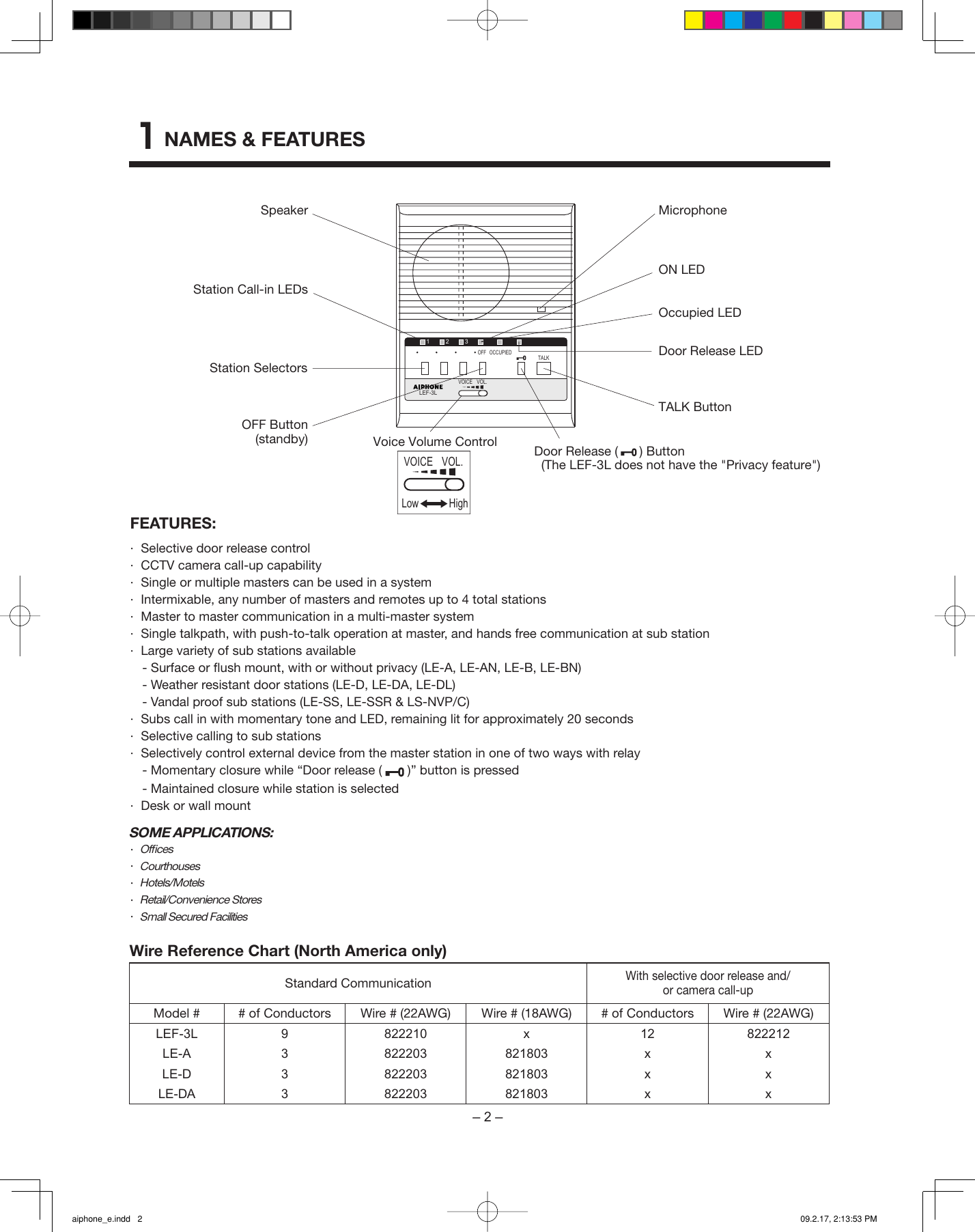 Page 2 of 12 - Aiphone Aiphone-Lef-3L-Users-Manual- Aiphone_e  Aiphone-lef-3l-users-manual