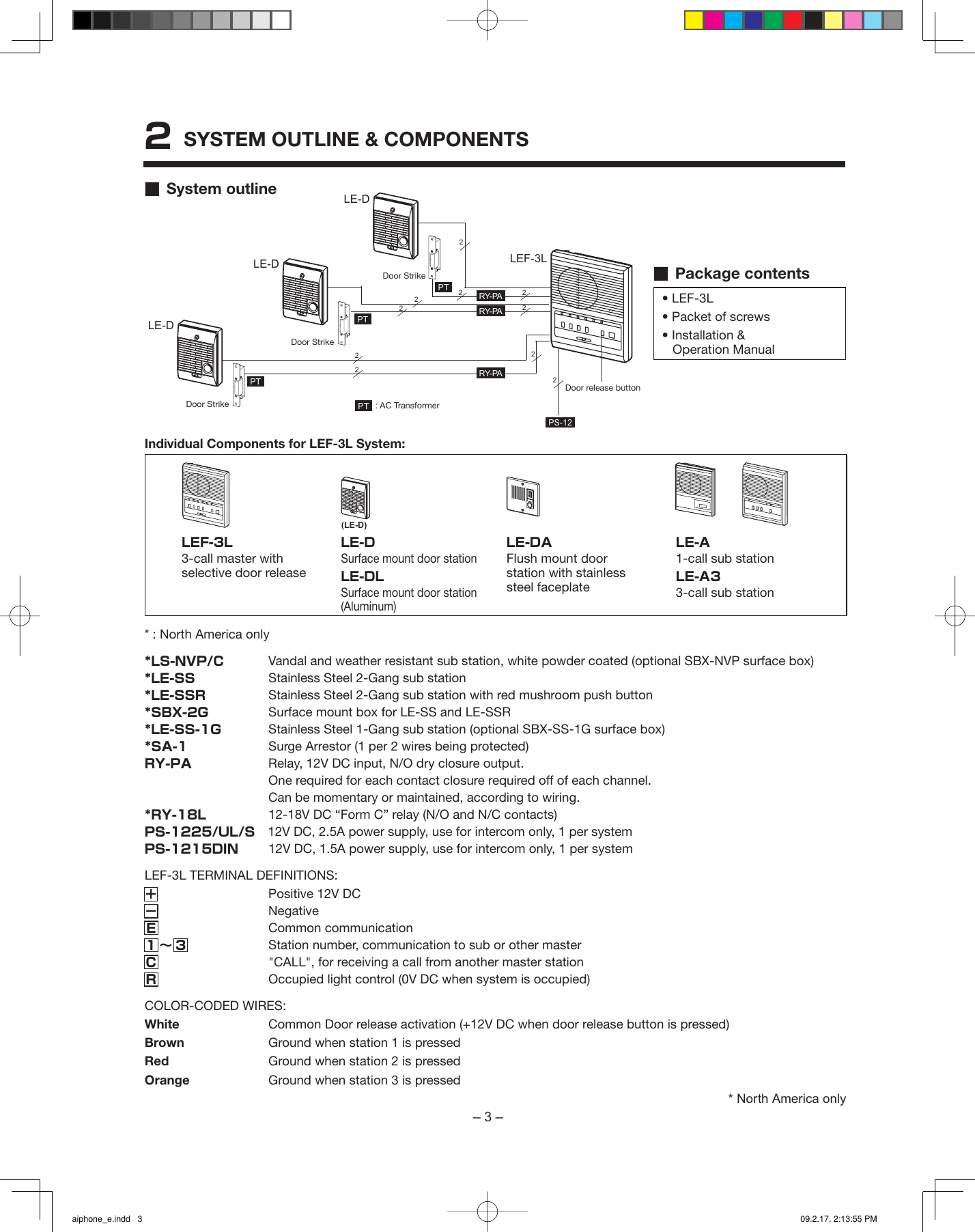Page 3 of 12 - Aiphone Aiphone-Lef-3L-Users-Manual- Aiphone_e  Aiphone-lef-3l-users-manual