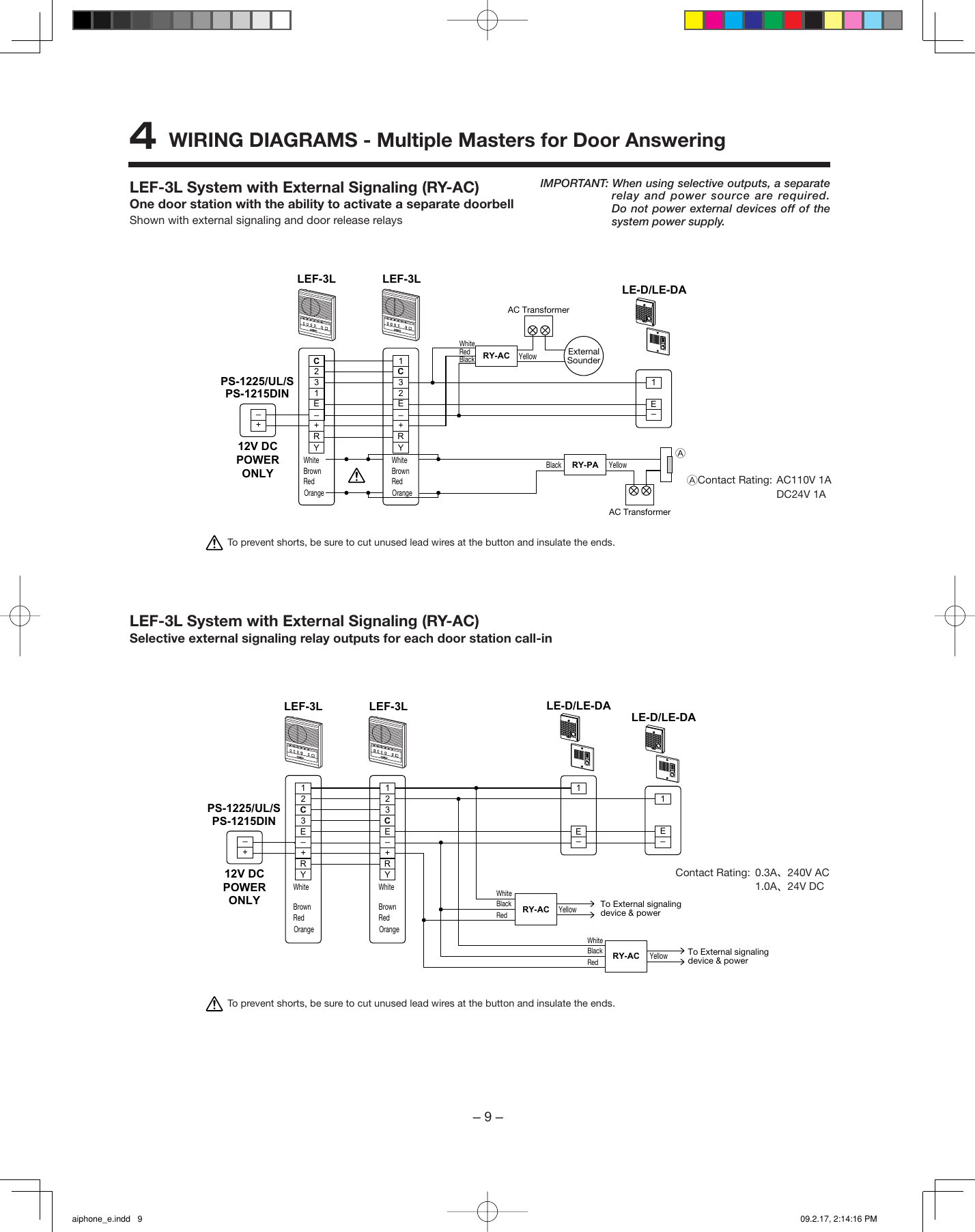 Page 9 of 12 - Aiphone Aiphone-Lef-3L-Users-Manual- Aiphone_e  Aiphone-lef-3l-users-manual