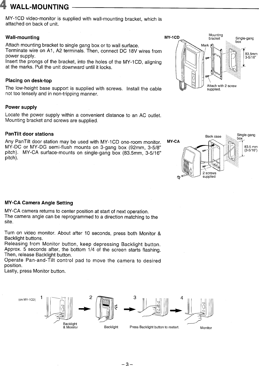 Page 3 of 6 - Aiphone Aiphone-My-1Cd-Users-Manual-  Aiphone-my-1cd-users-manual