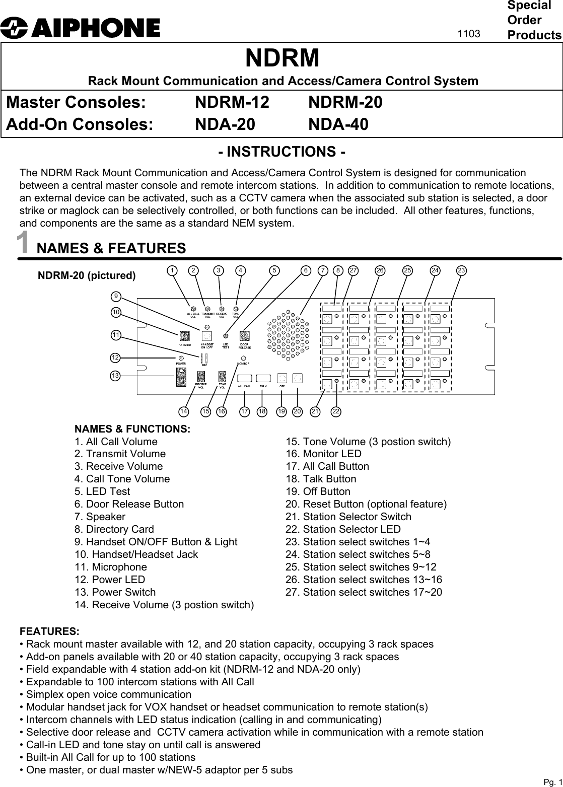Page 1 of 9 - Aiphone Aiphone-Ndrm-Users-Manual- Visio-NDRM Instructions  Aiphone-ndrm-users-manual