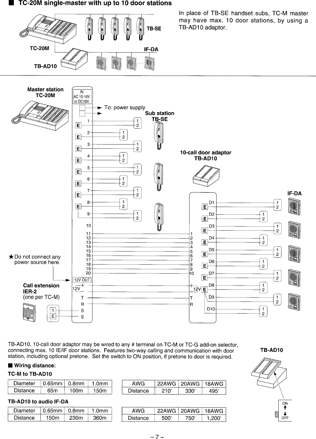 Page 7 of 12 - Aiphone Aiphone-Tc-10M-Users-Manual-  Aiphone-tc-10m-users-manual